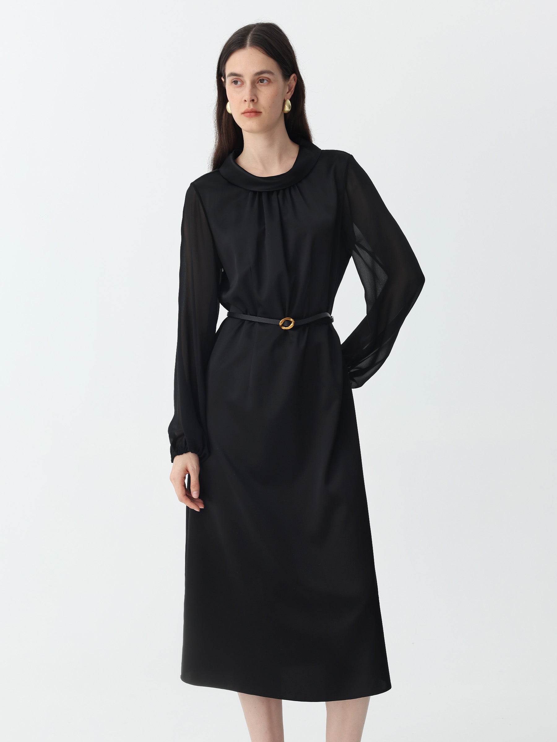 Women's Silk Dress Long Sleeve