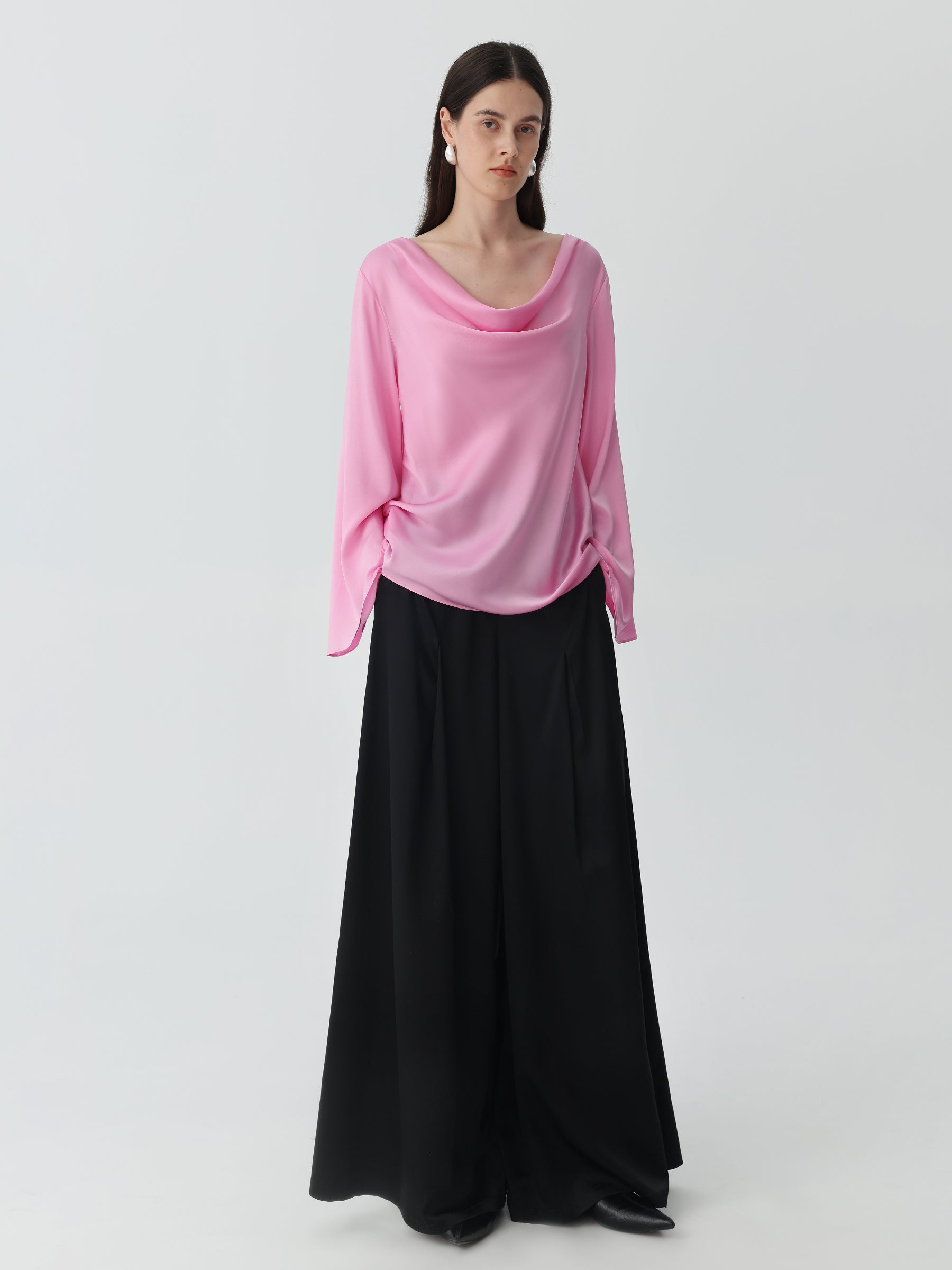 Women's Cowl Neck Silk Blouse