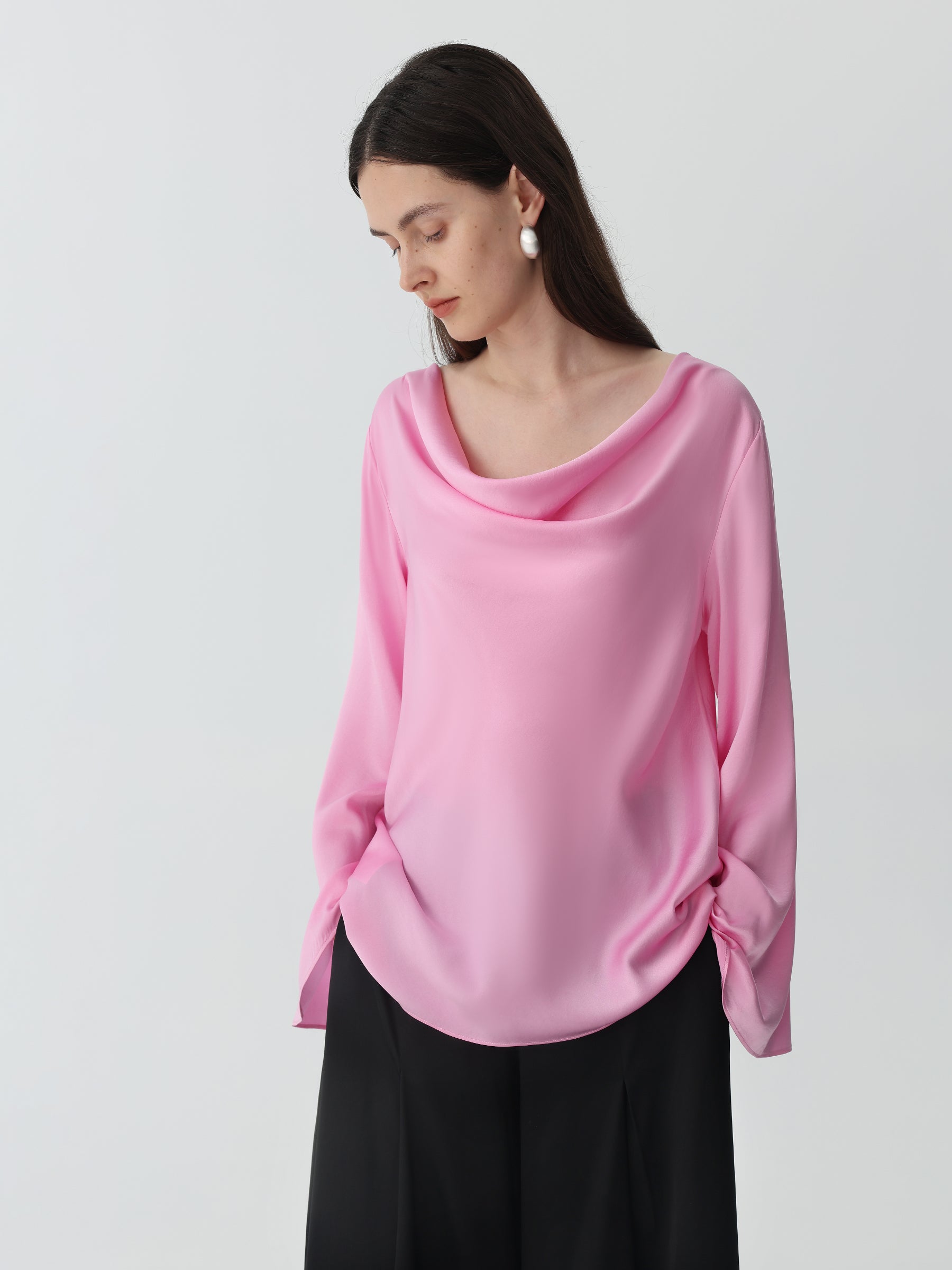 Women's Cowl Neck Silk Blouse