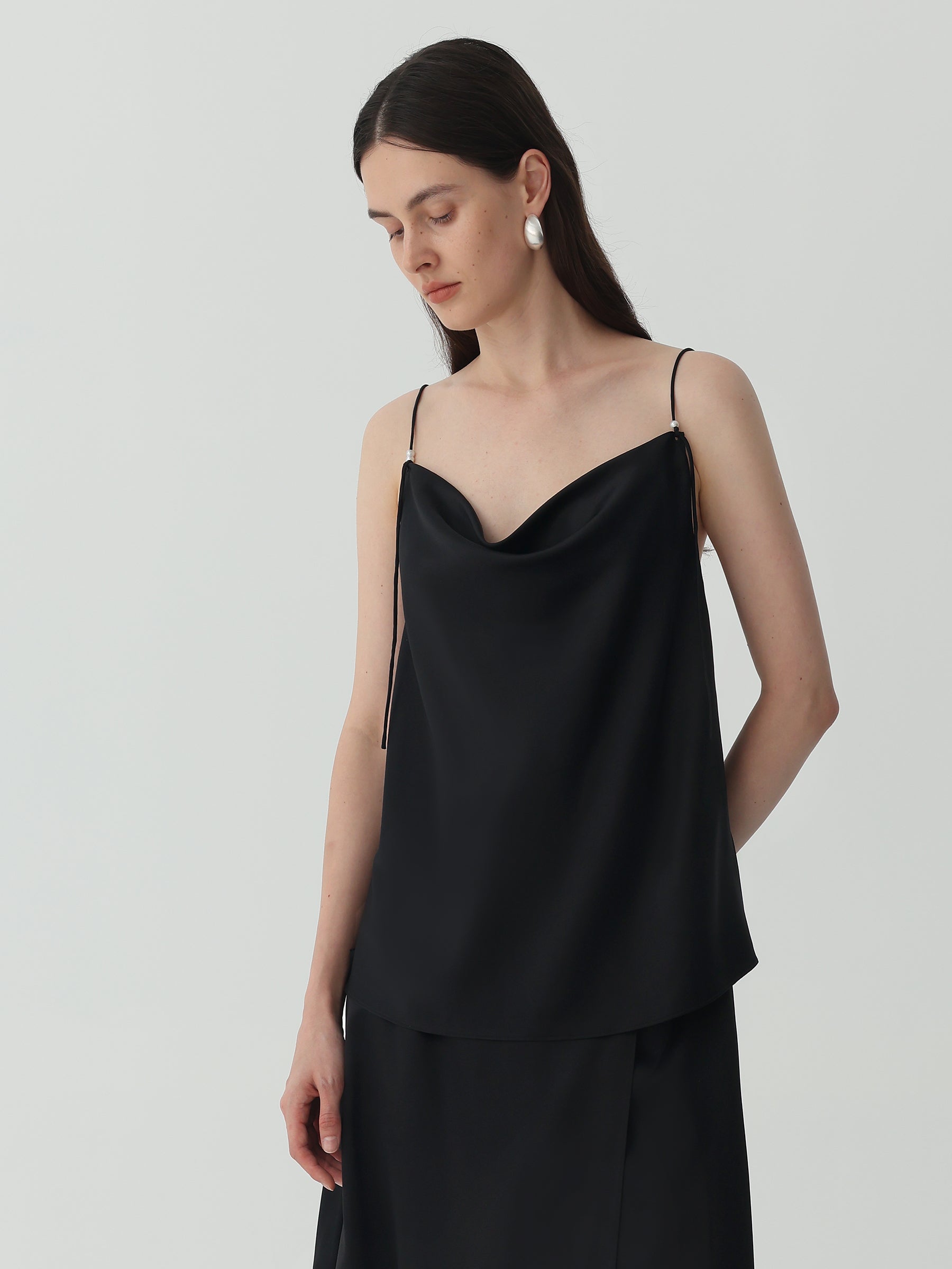 Adjustable Cami Midi Dress #color_Black