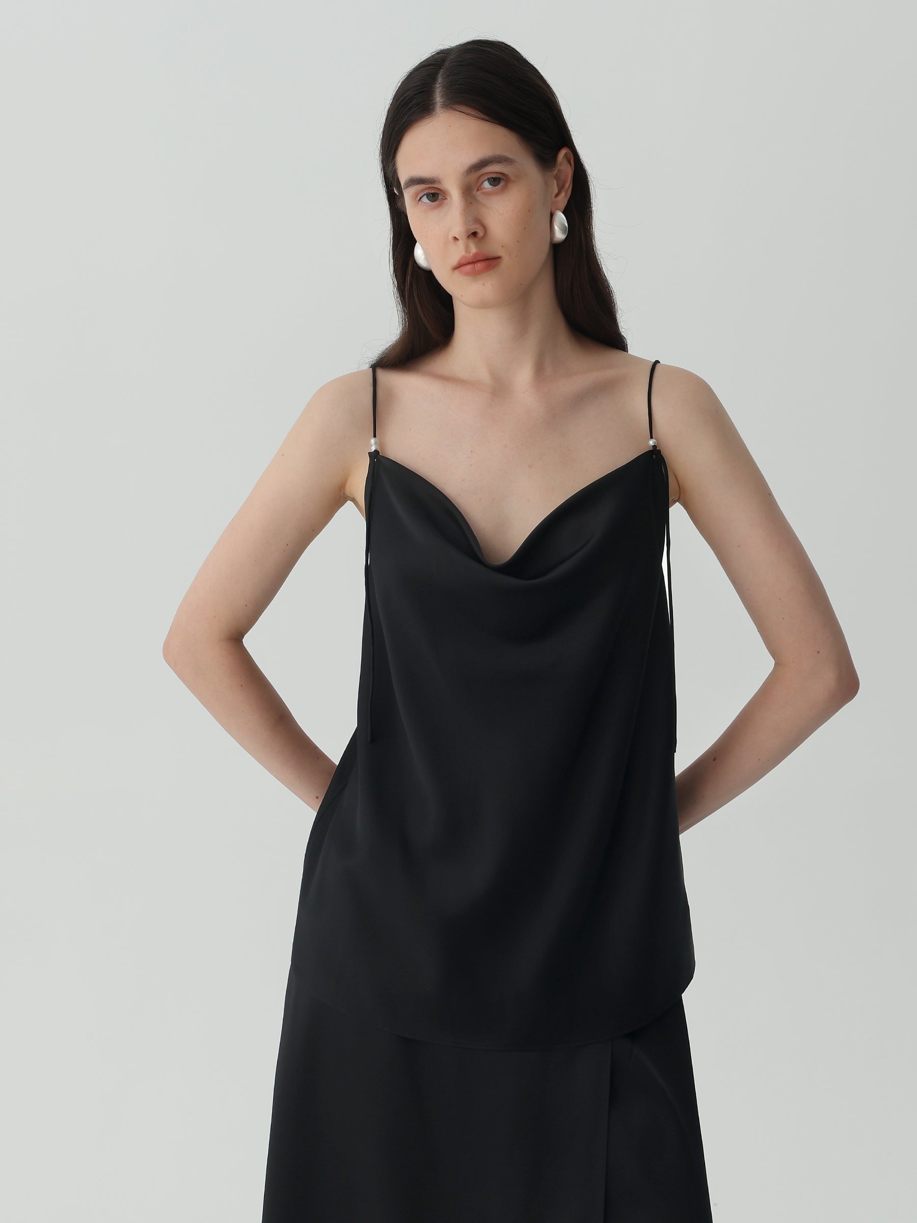 Adjustable Cami Midi Dress #color_Black
