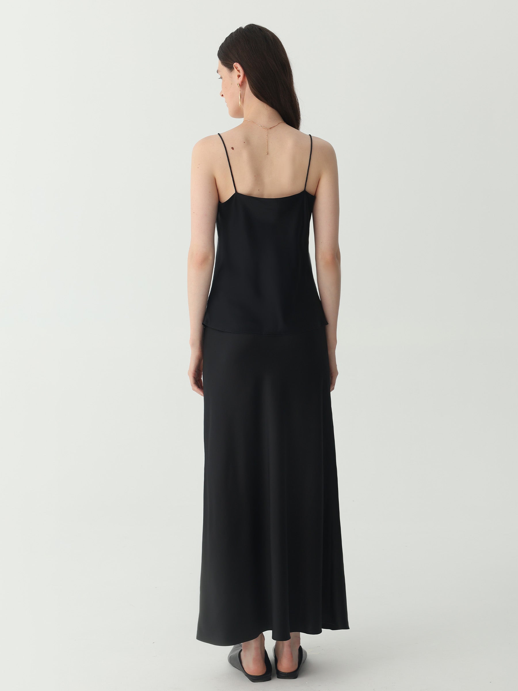 Classic V Neck Camisole Sets #color_Black