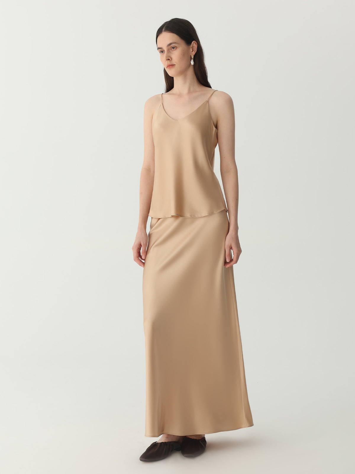 Classic V Neck Camisole Sets #color_Light Gold