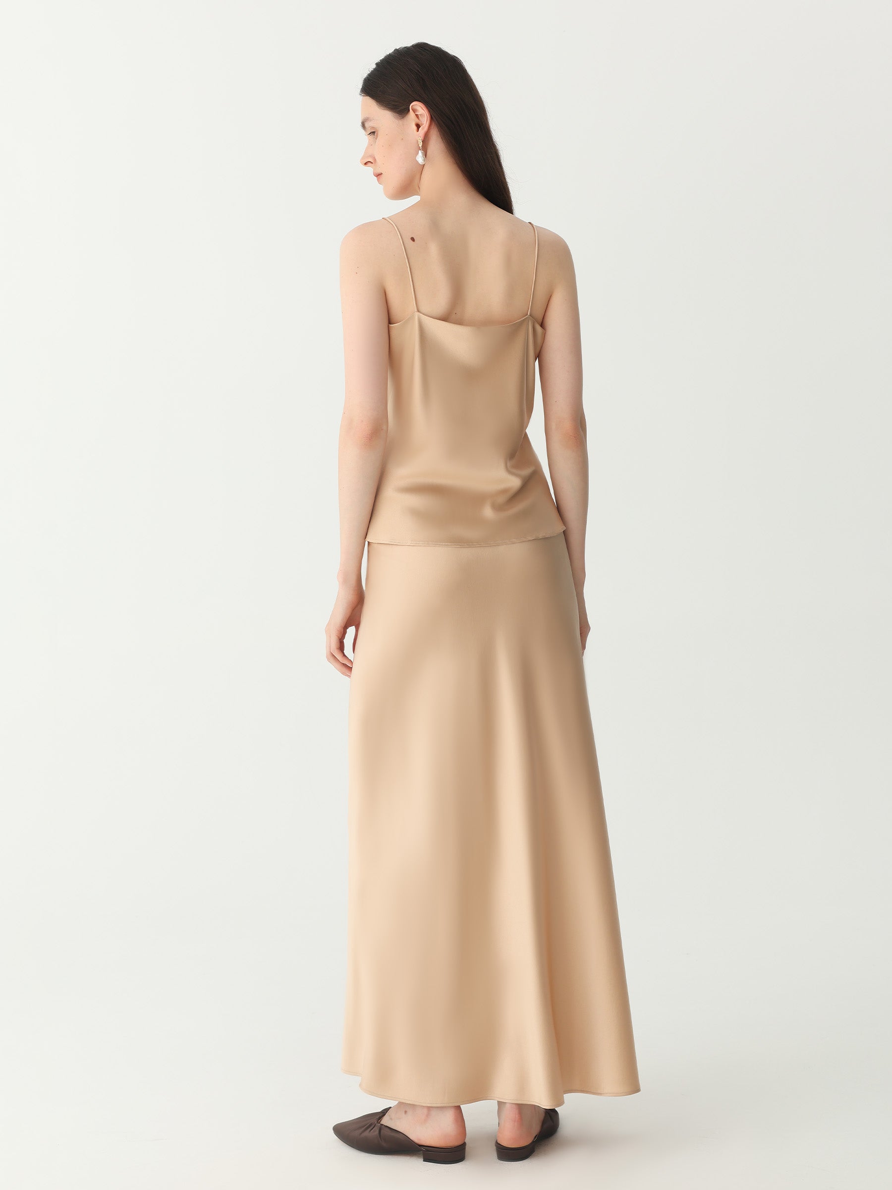 Classic V Neck Camisole Sets #color_Light Gold