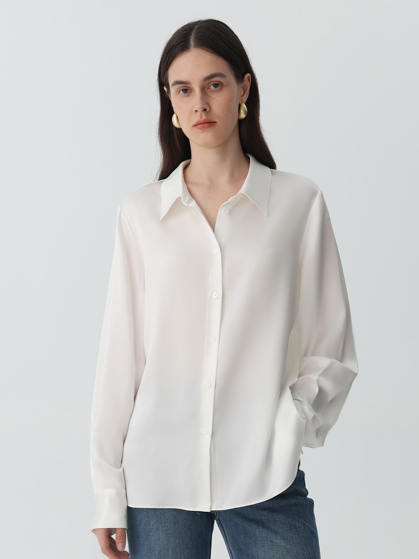 Classic Silk Shirt#color_White