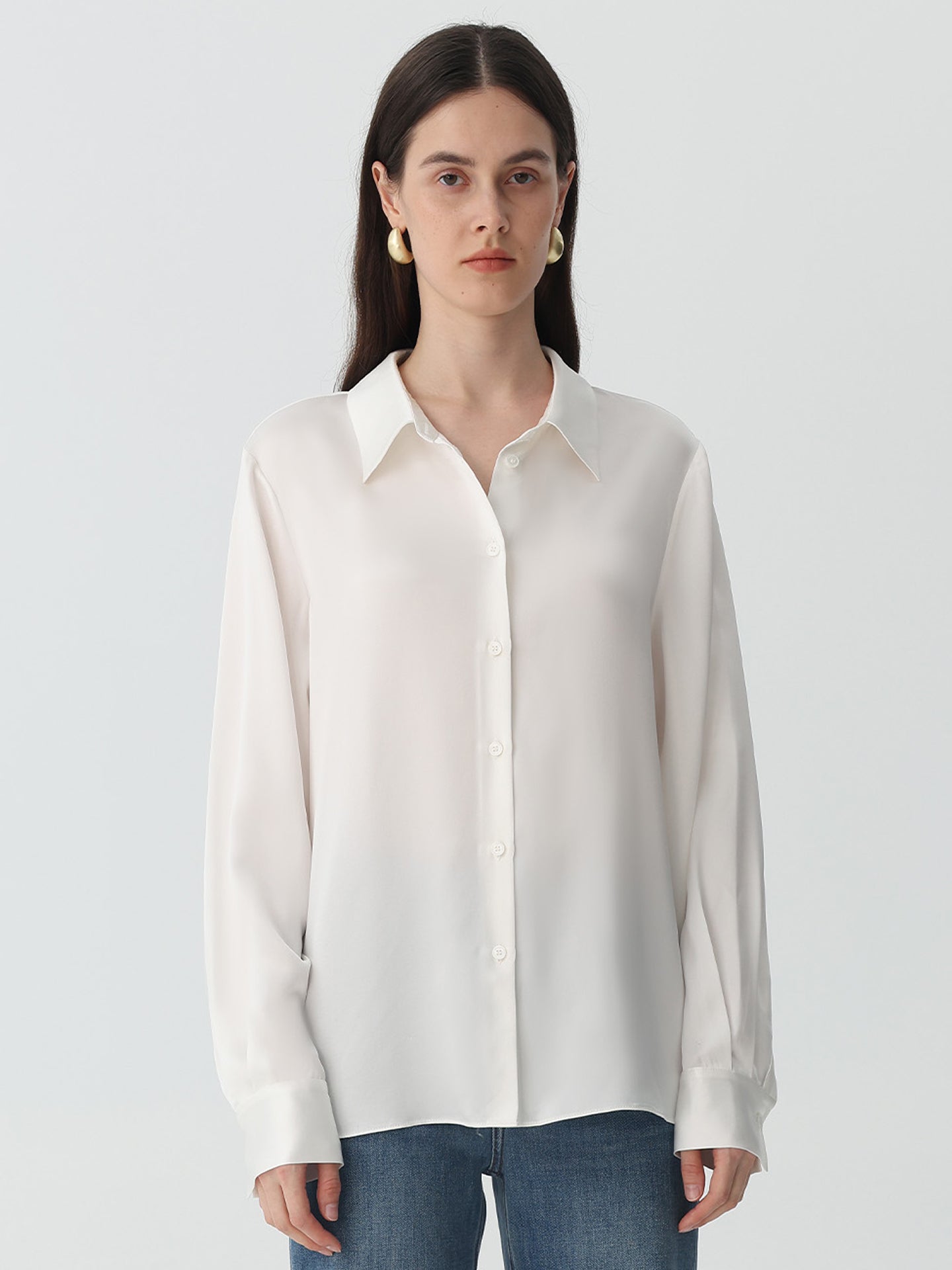 Classic Silk Shirt#color_White