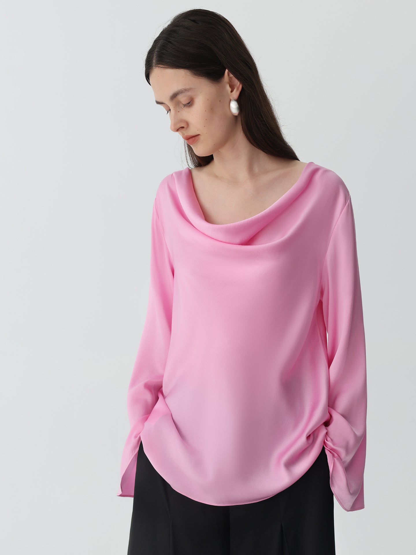 Women's Cowl Neck Silk Blouse