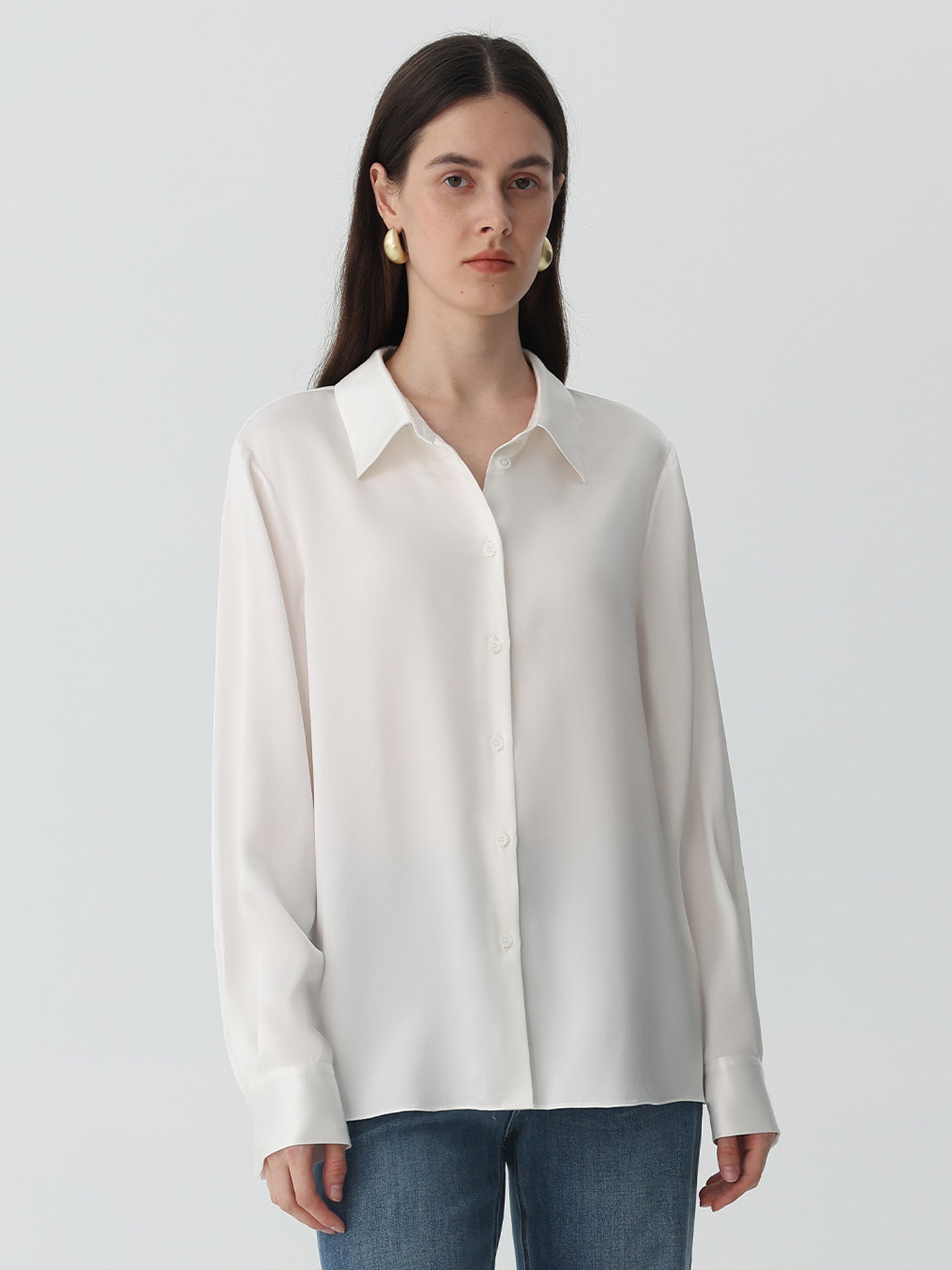 Classic Silk Shirt#color_White