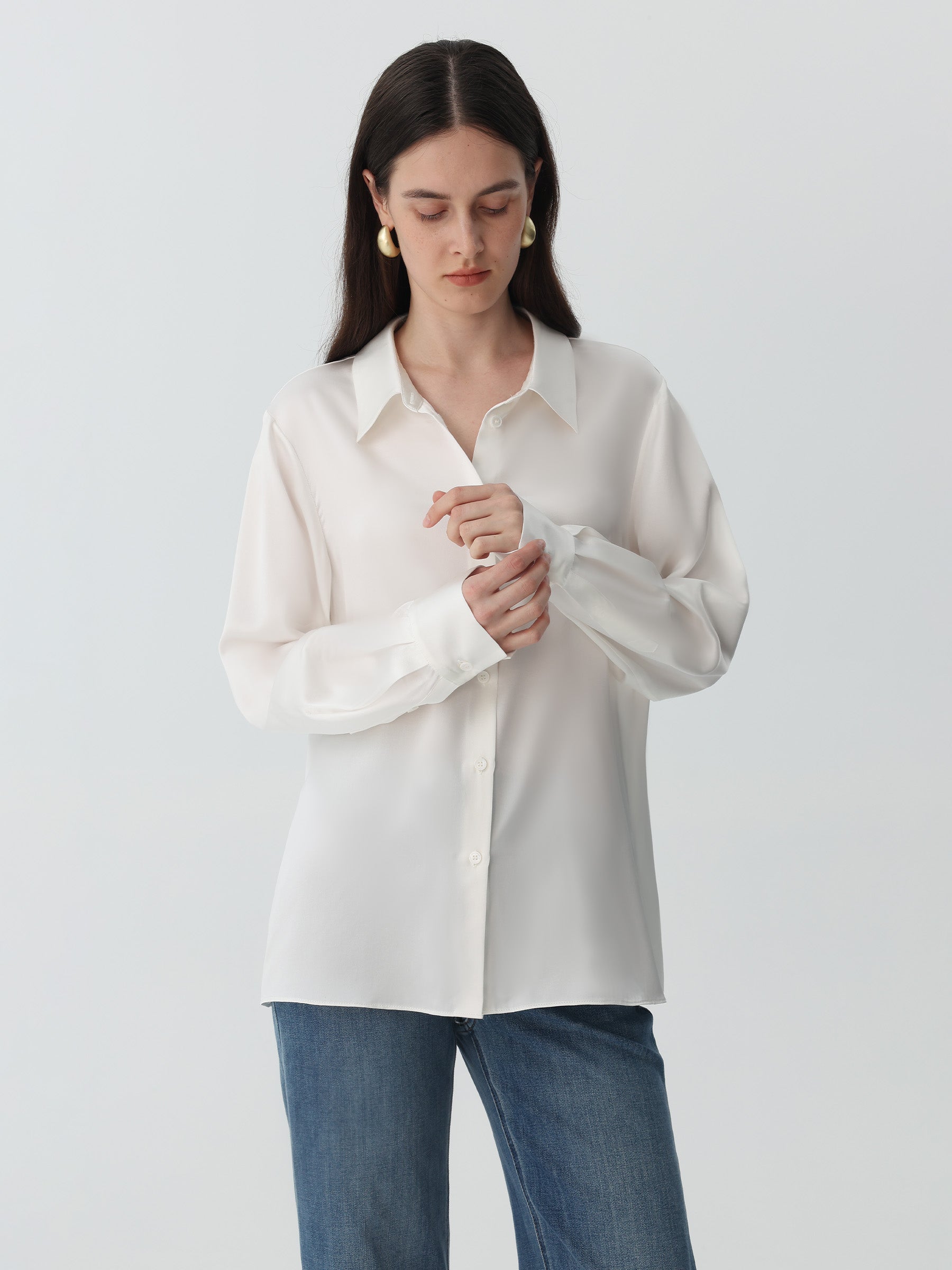 Hyaluronic-Infused Silk Shirt #color_White