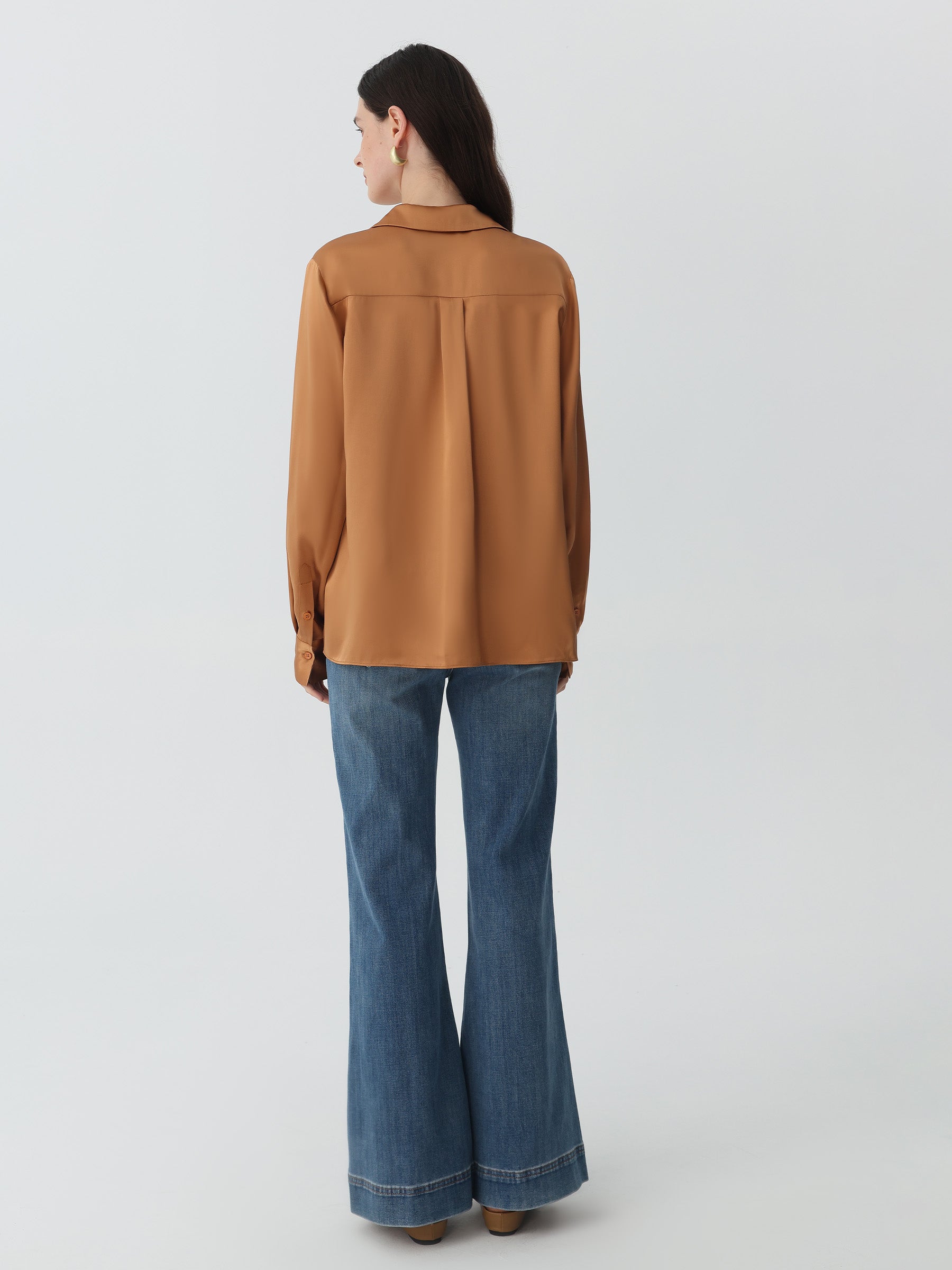 Hyaluronic-Infused Silk Shirt #color_Mud Gold