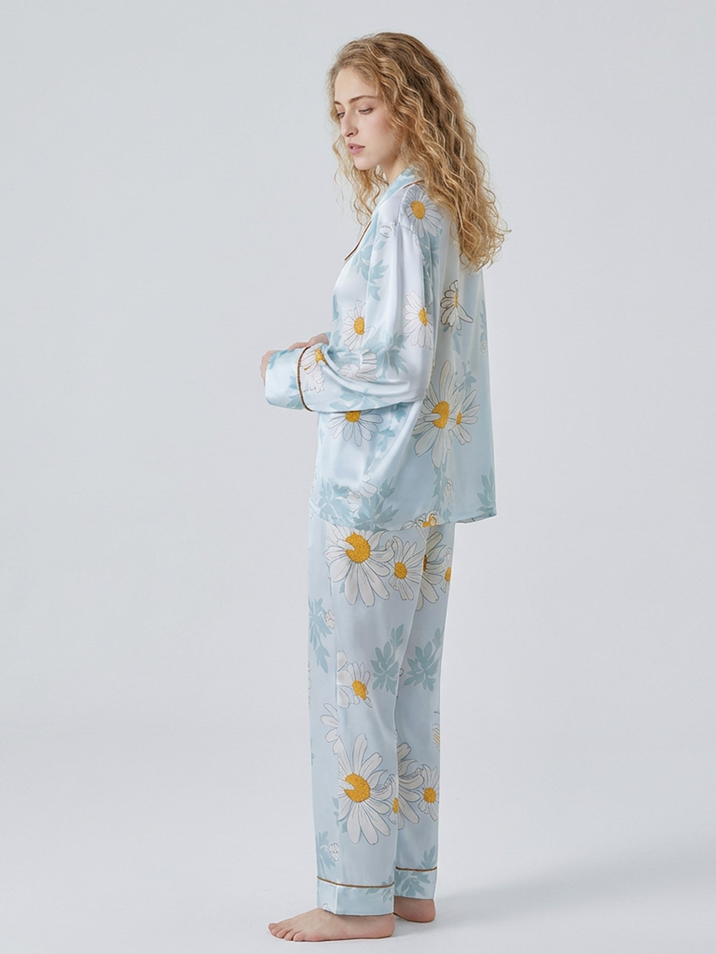 Daisy Print Pajama Set#color_Daisy print
