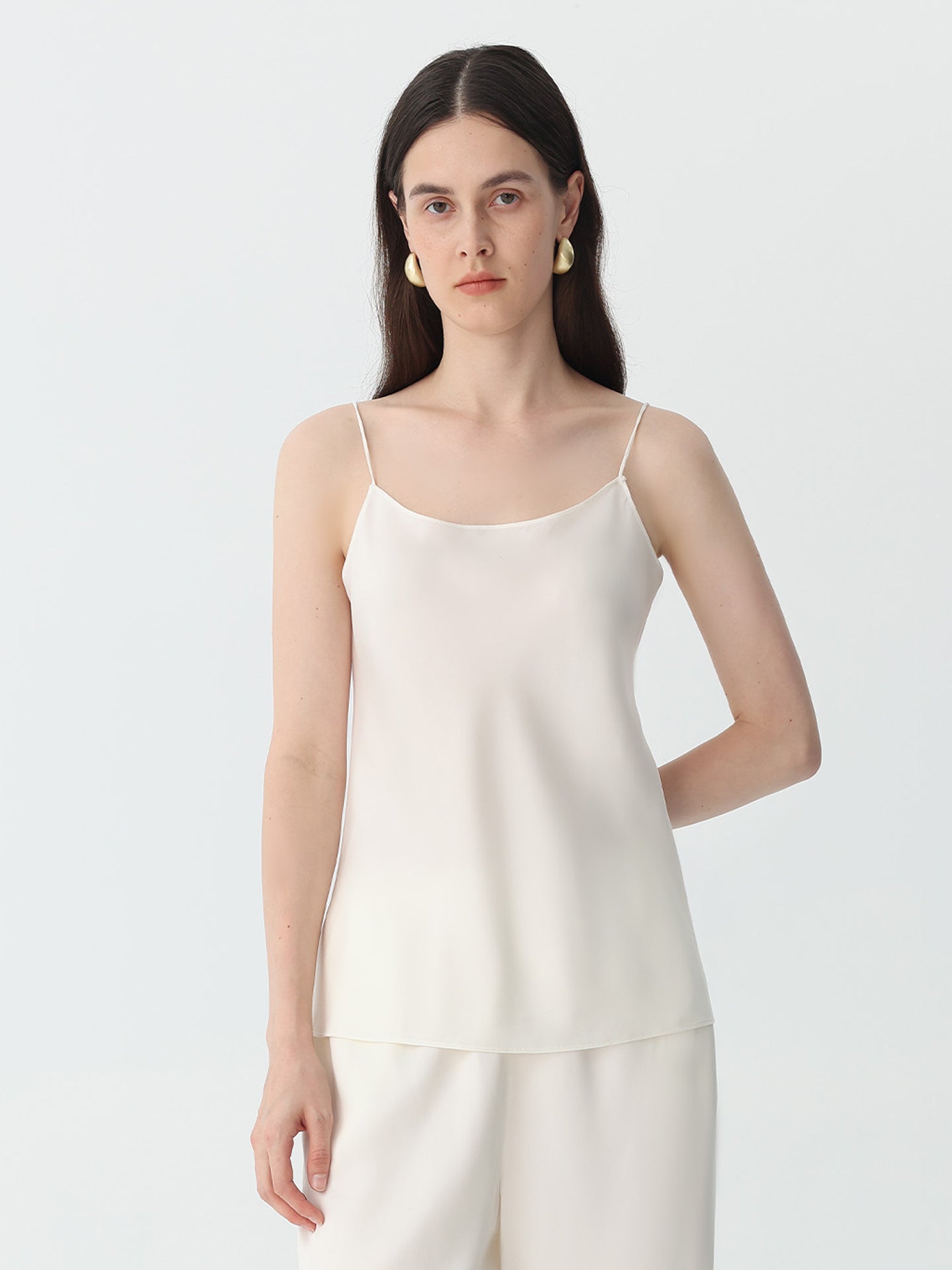 Womens Silk Camisole #color_White