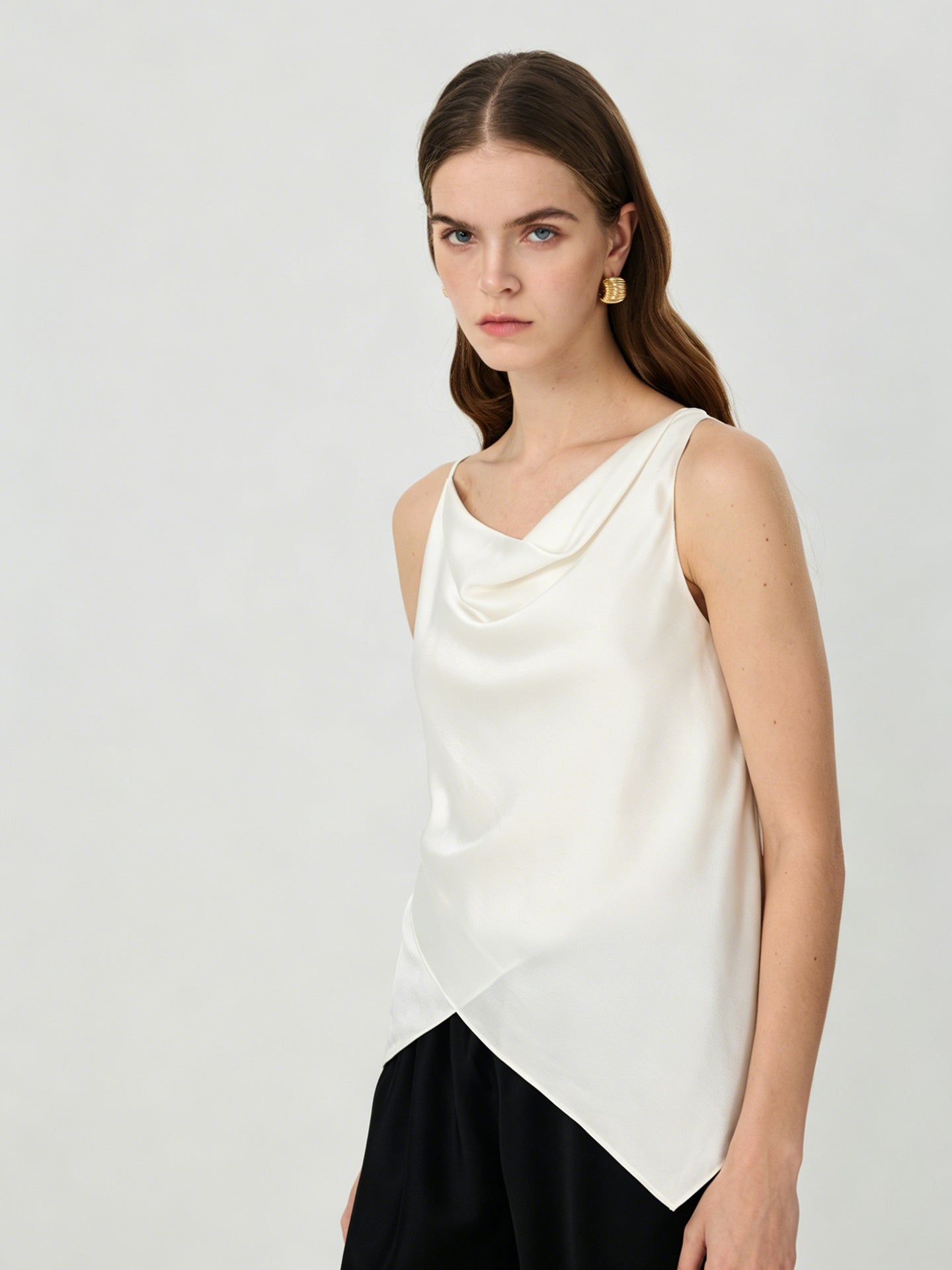 Silk Asymmetric Camisole Top