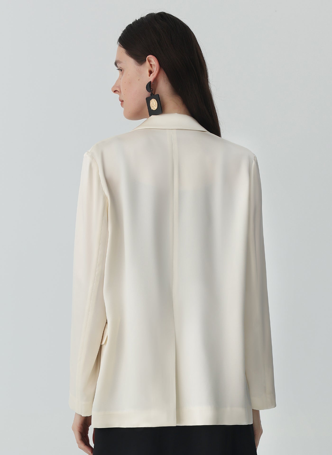 Silk Sleek Blazer Ladies #color_White