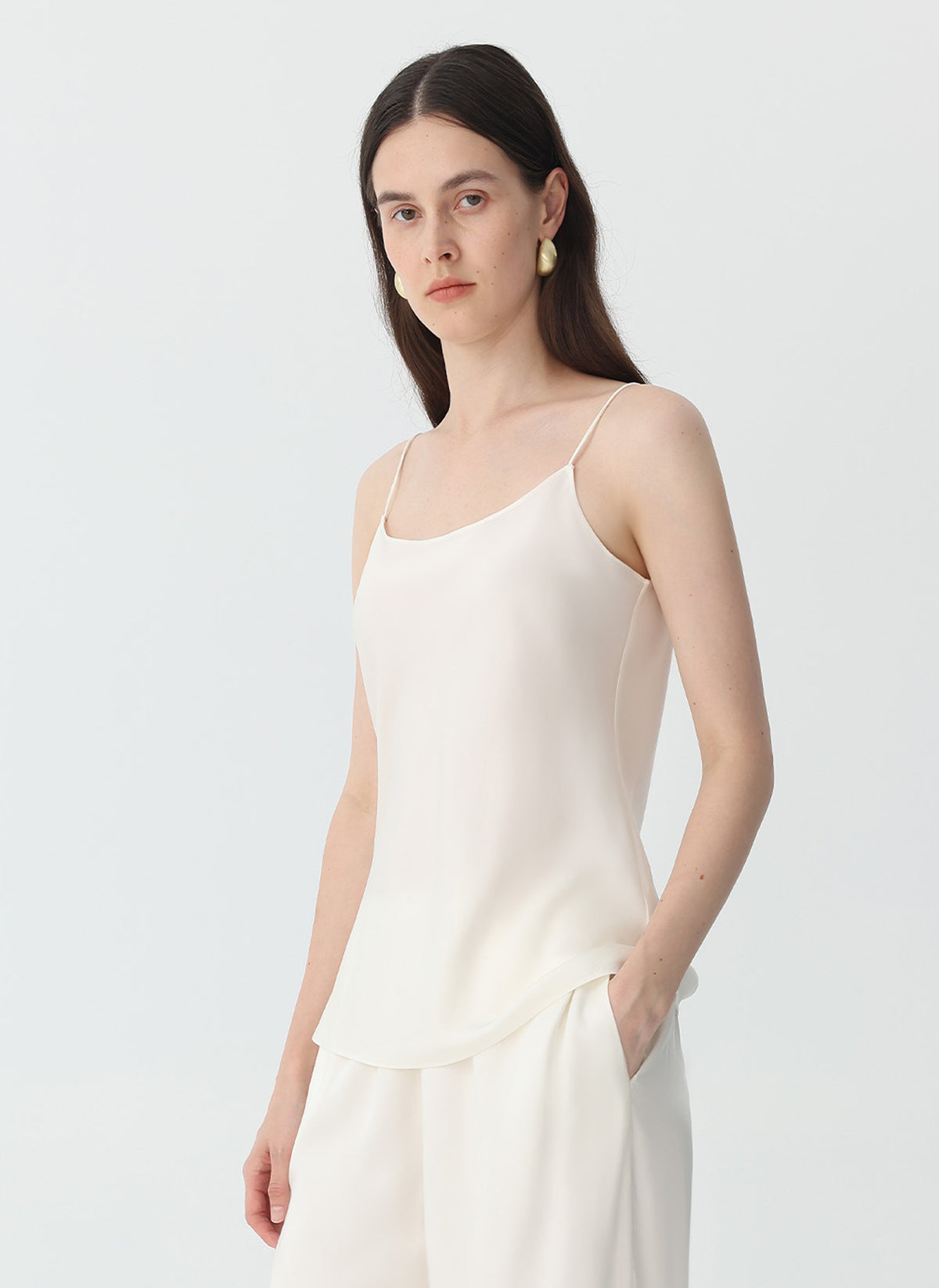 Womens Silk Camisole #color_White