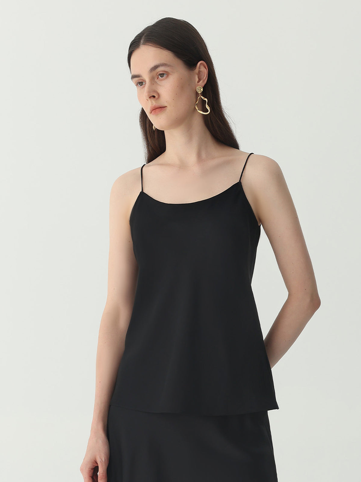 Womens Silk Camisole #color_Black