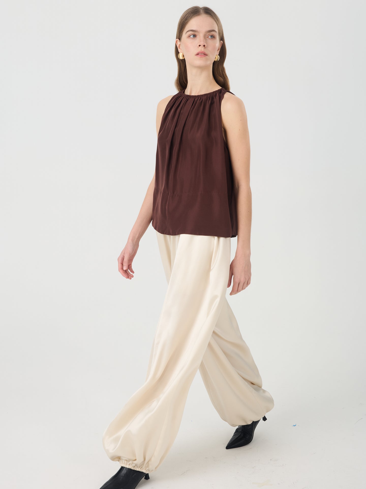 Wide-Leg Balloon Pants#color_Cream