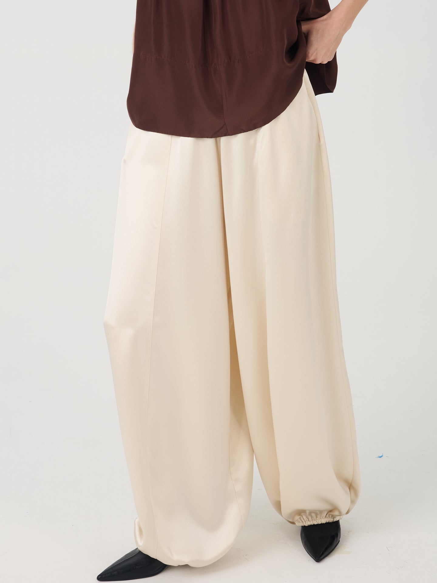 Wide-Leg Balloon Pants#color_Cream