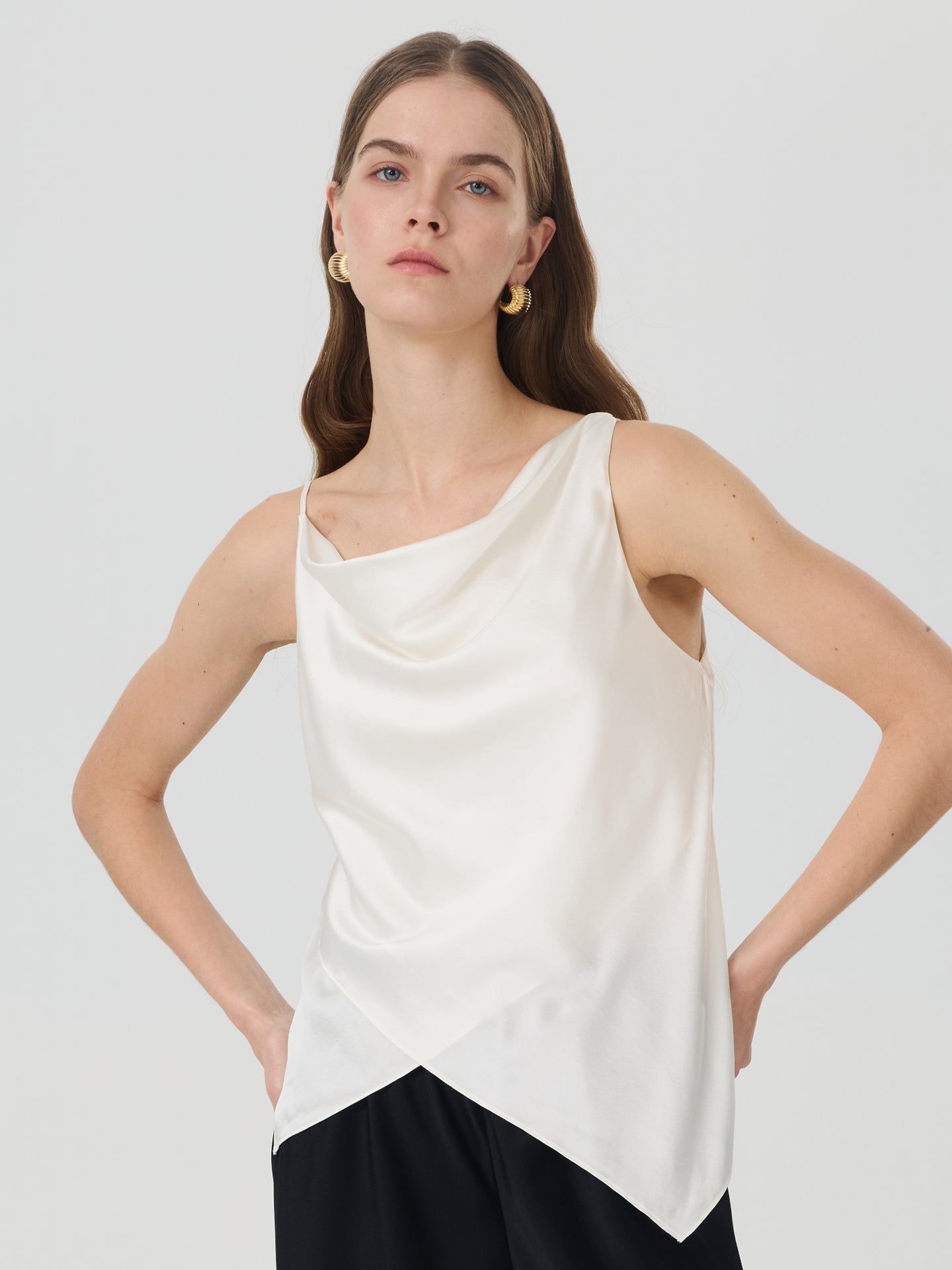 Silk Asymmetric Camisole Top
