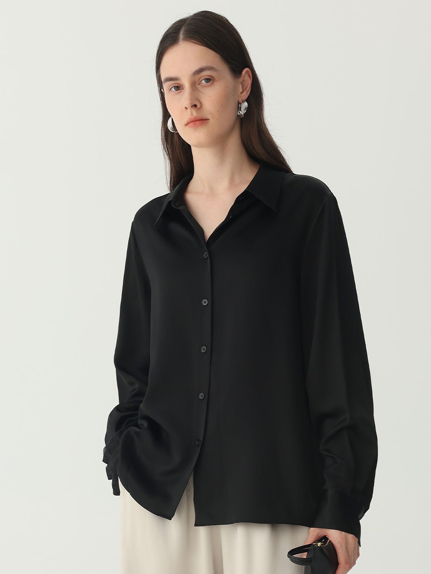 Classic Silk Shirt#color_Black