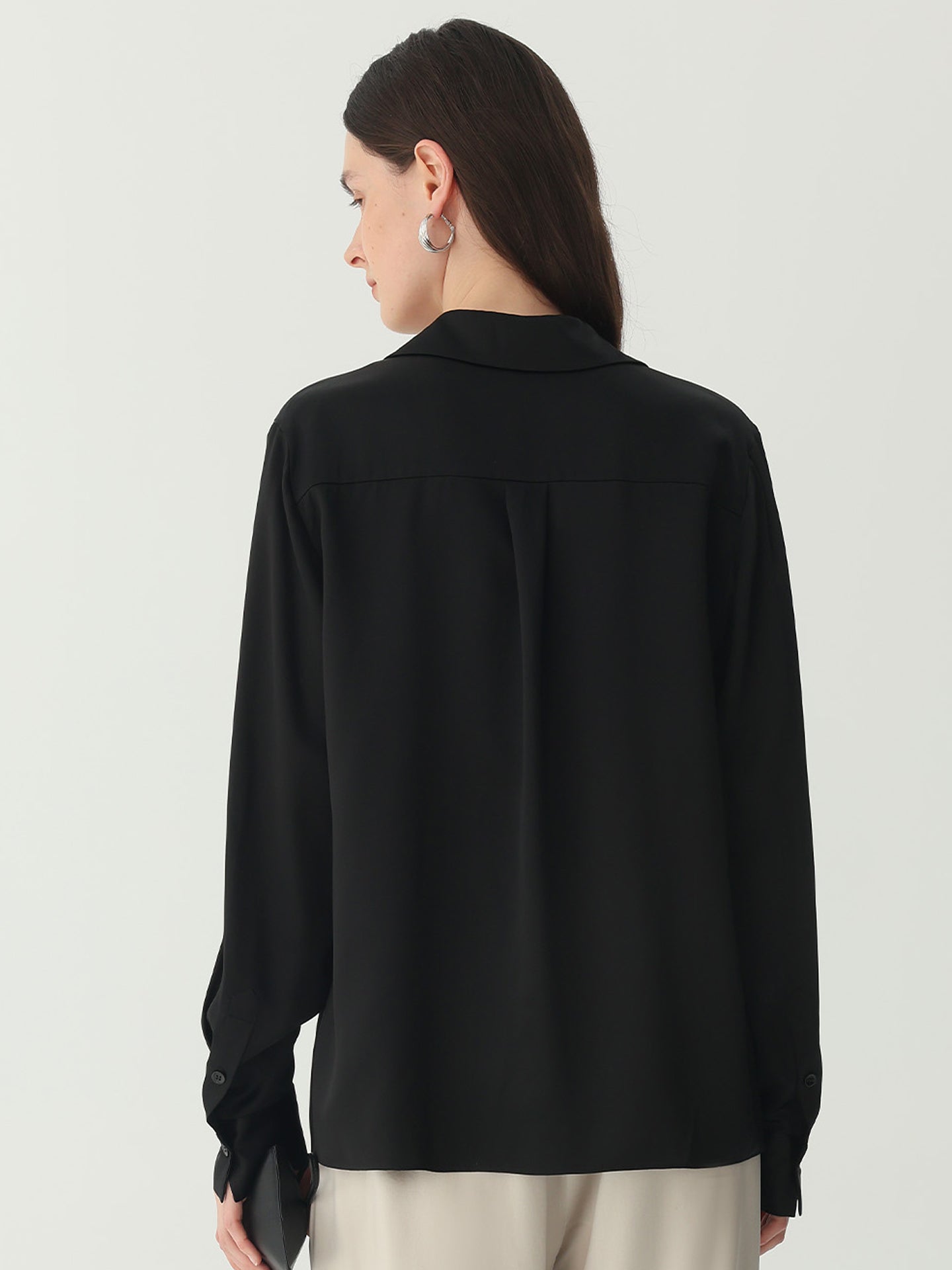 Classic Silk Shirt#color_Black
