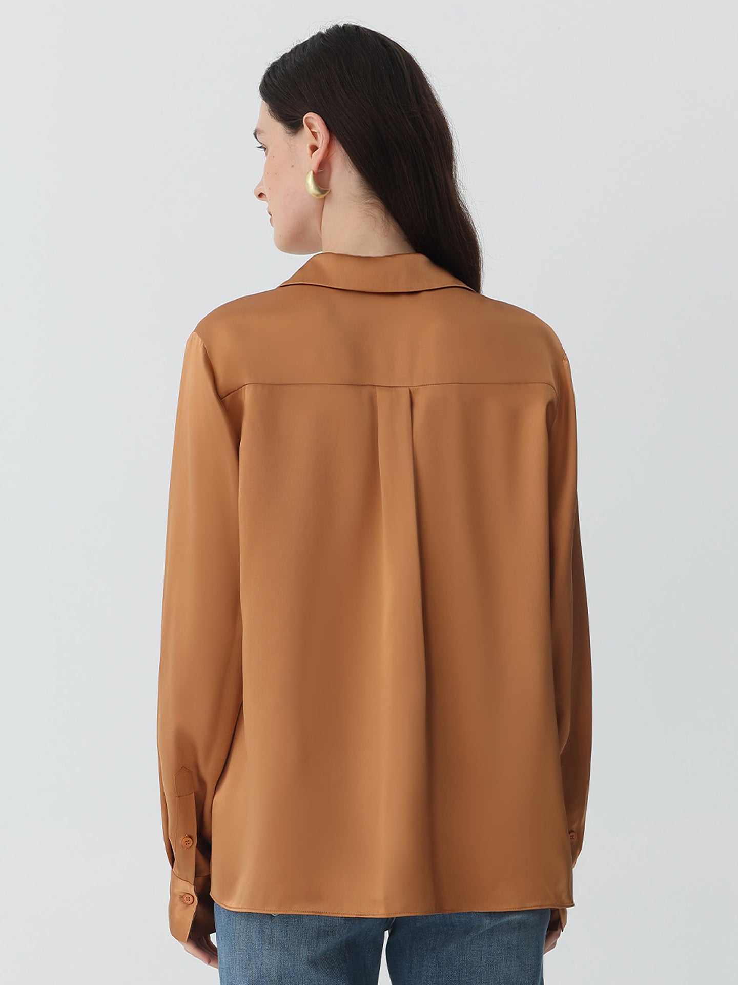 Classic Silk Shirt#color_Caramel