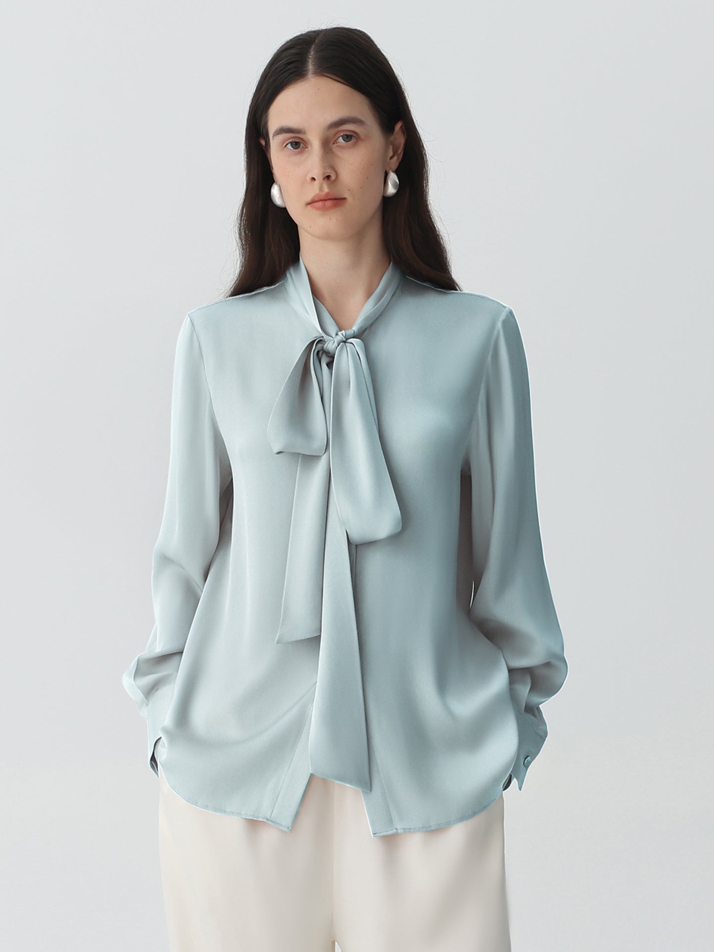 Silk Bow-Tie Blouse for Women - Work & Everyday Elegance