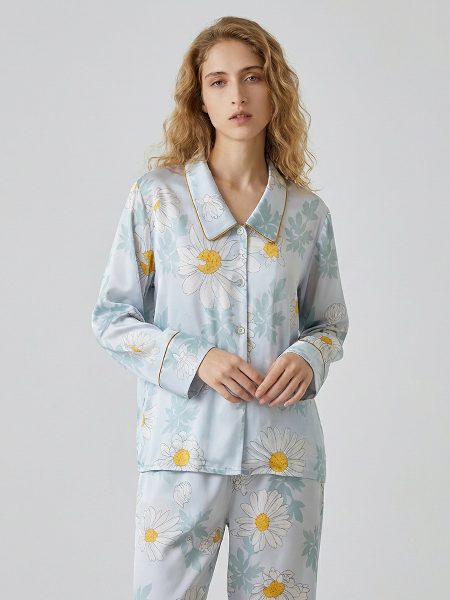 Daisy Print Pajama Set#color_Daisy print