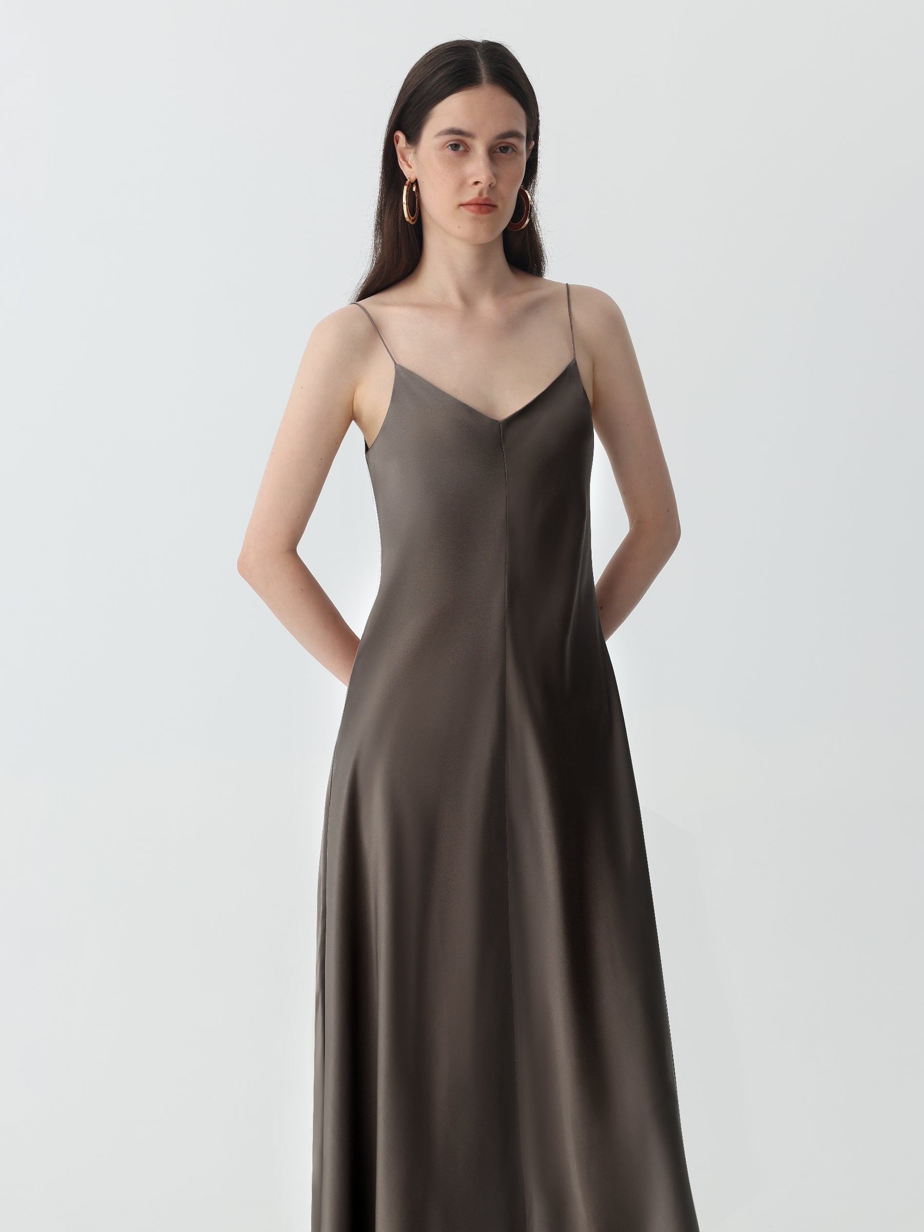 Pure Silk V-Neck Cami Dress - Slip Dress / Lingerie Inspired