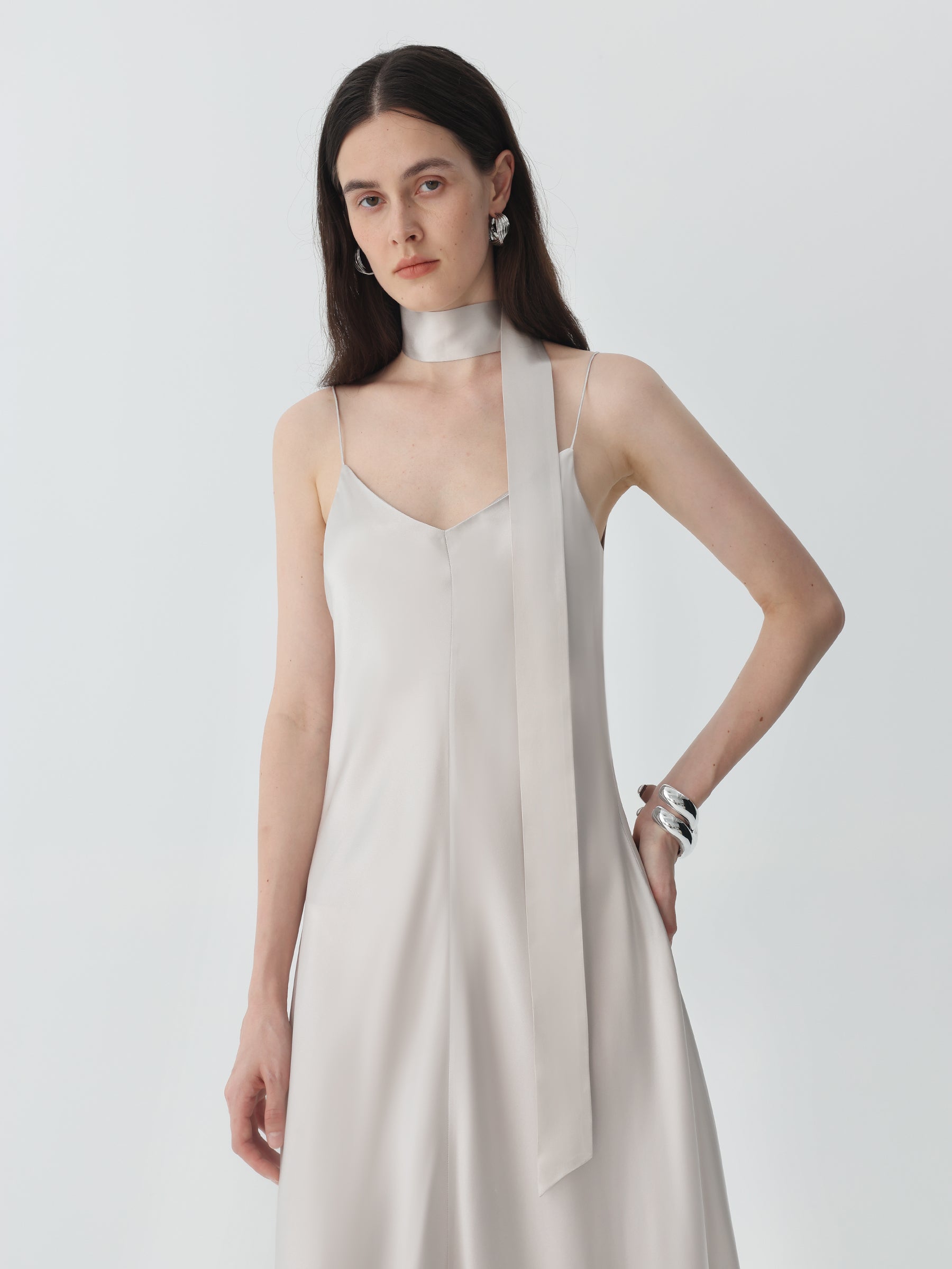 Pure Silk V-Neck Cami Dress - Slip Dress / Lingerie Inspired