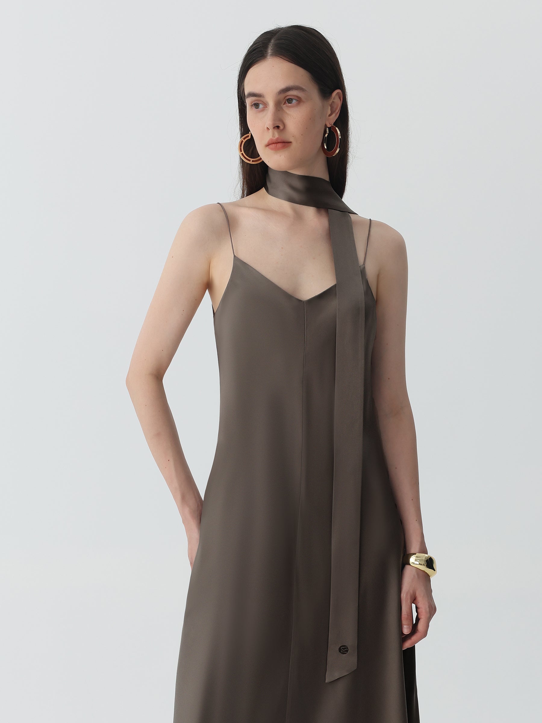 Pure Silk V-Neck Cami Dress - Slip Dress / Lingerie Inspired