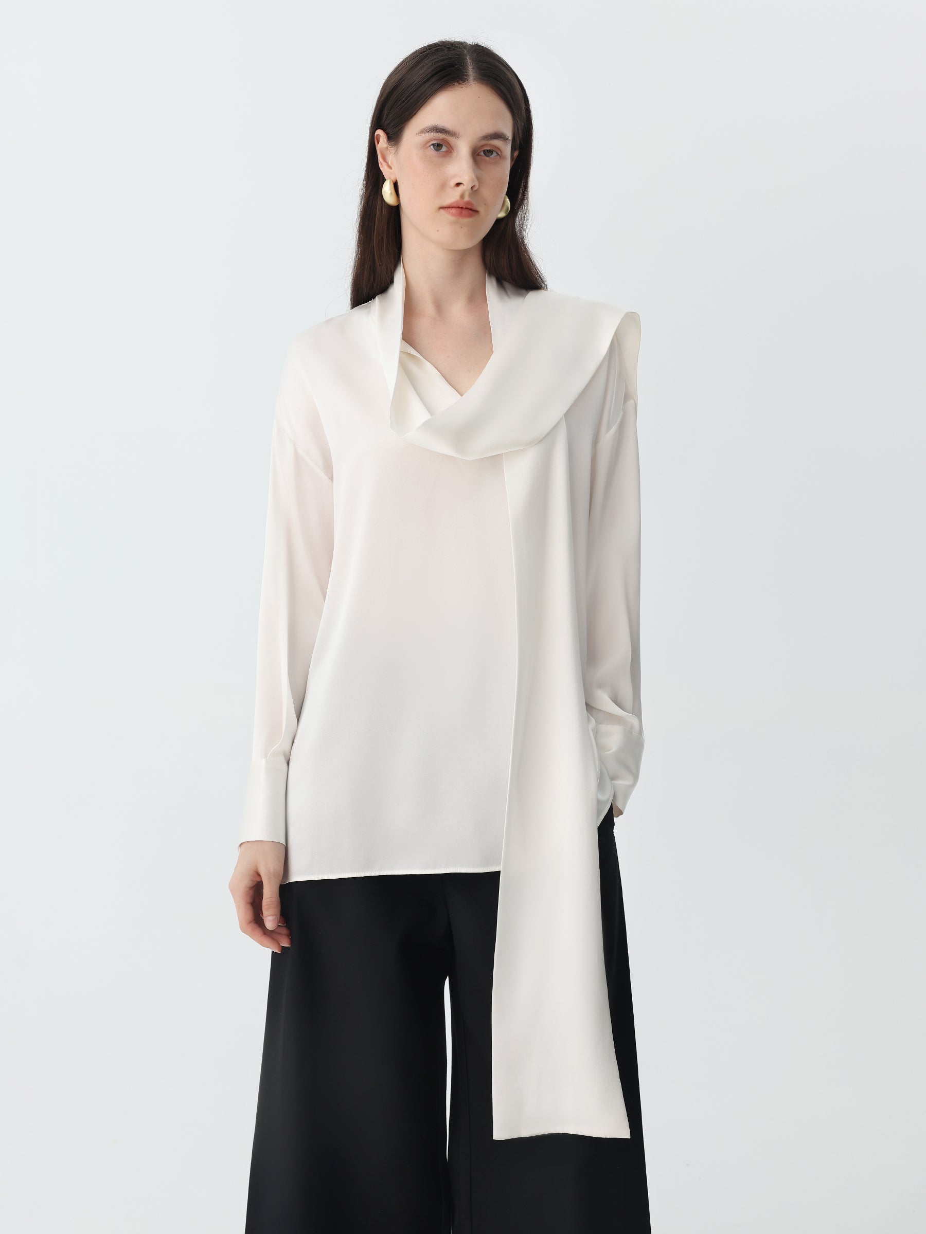 Scarf Tie Blouse in Silk