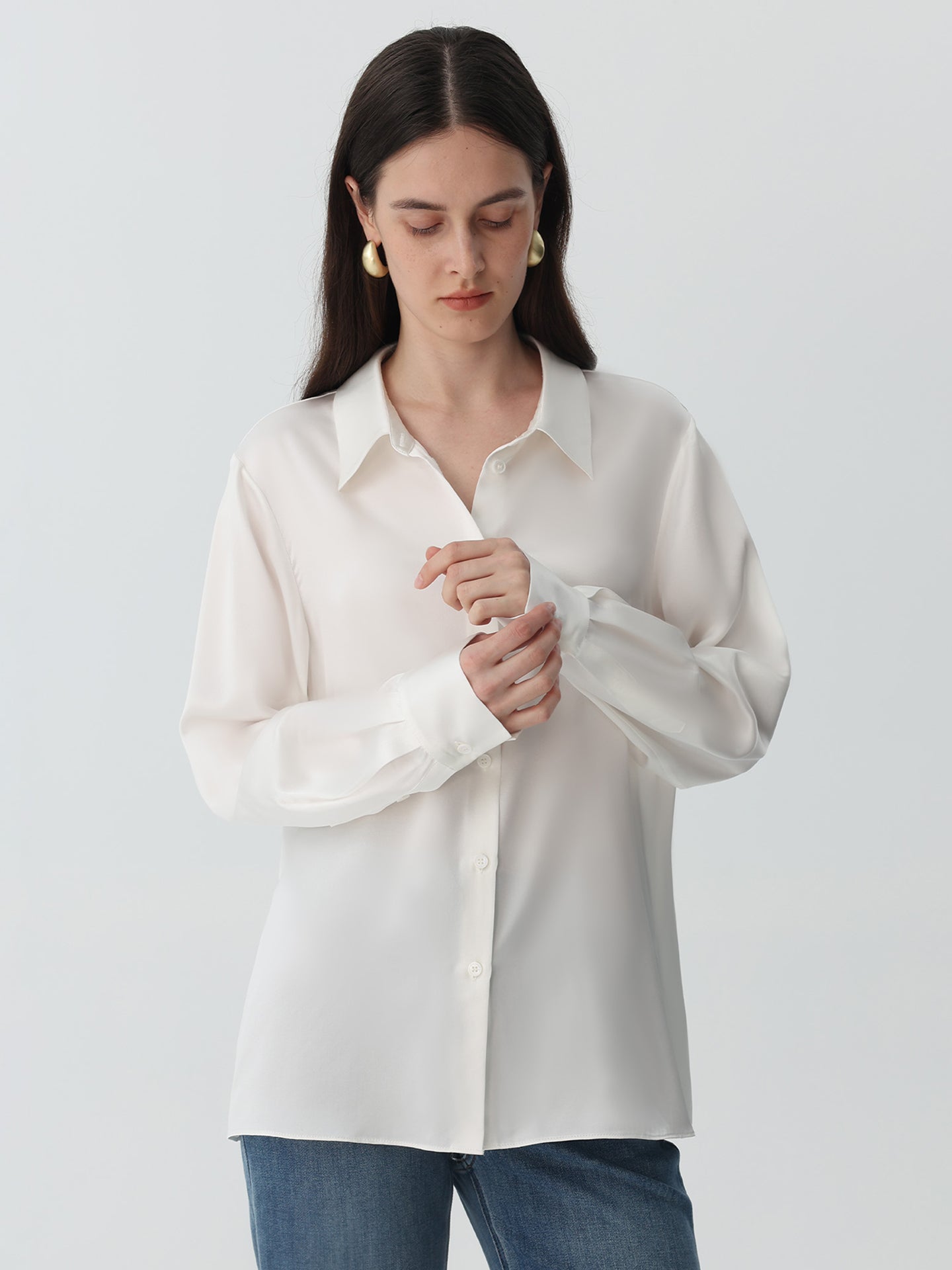 Classic Silk Shirt#color_White