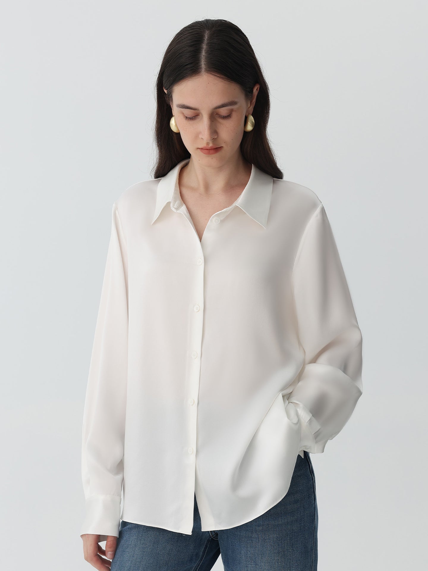 Classic Silk Shirt#color_White