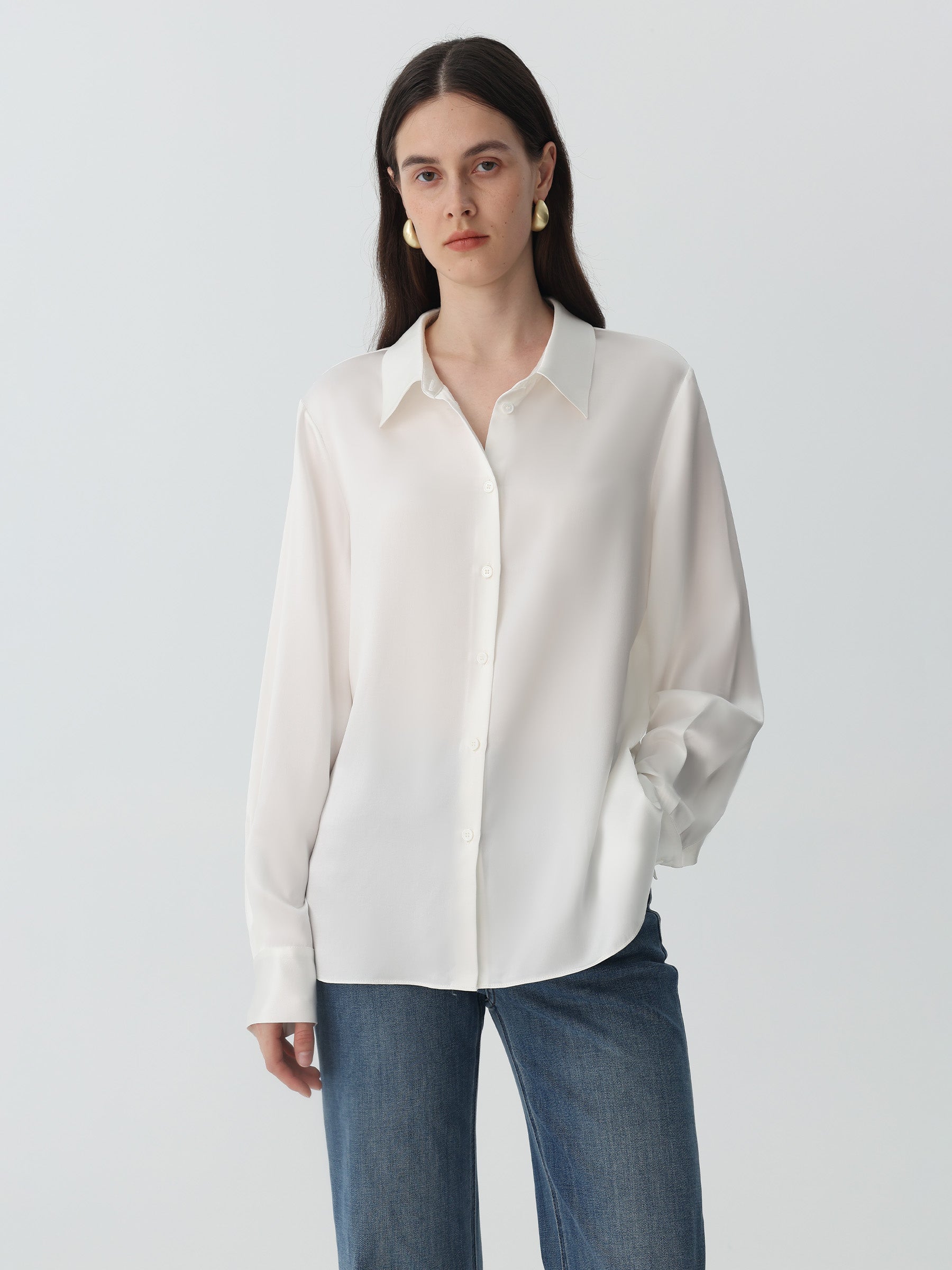 Hyaluronic-Infused Silk Shirt #color_White