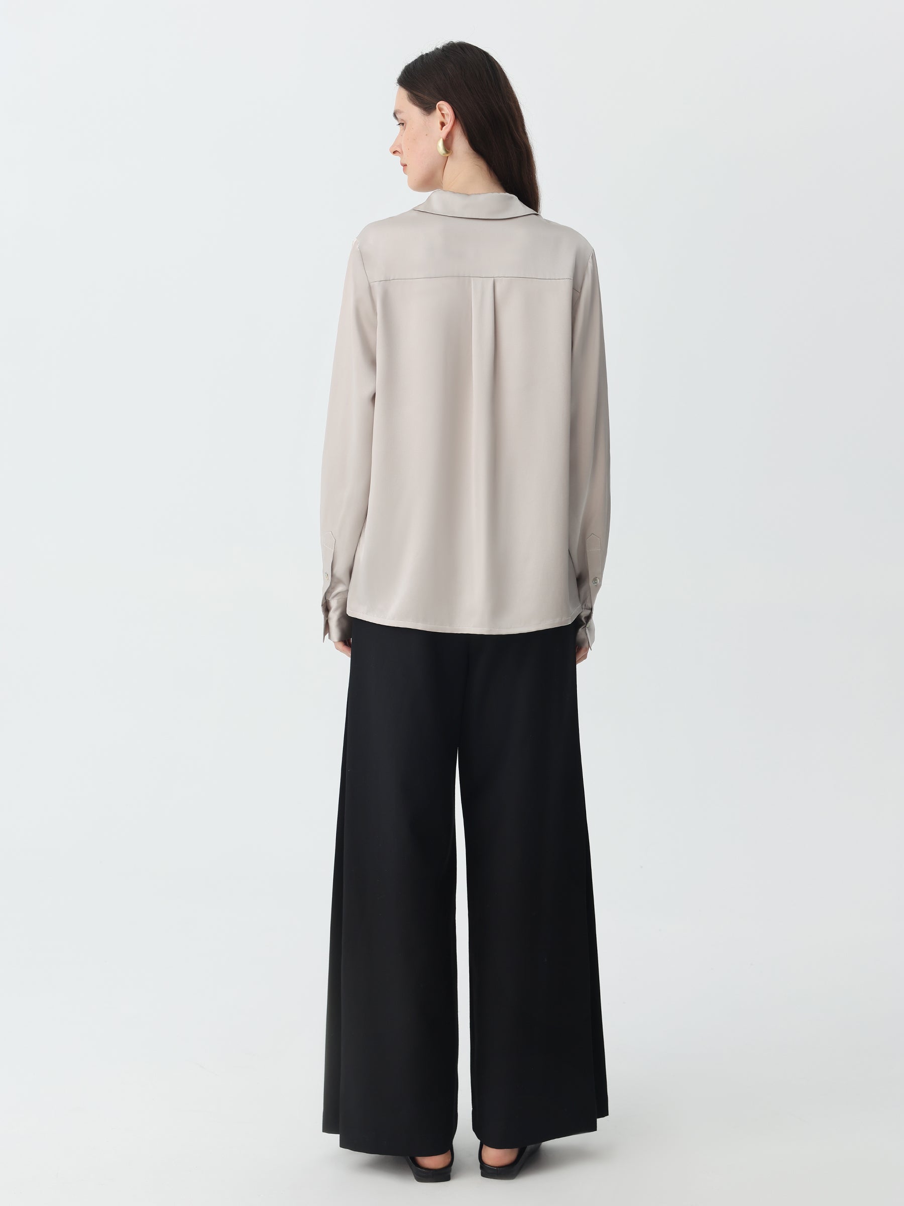 Washable Blouse in silk #color_Premium Grey