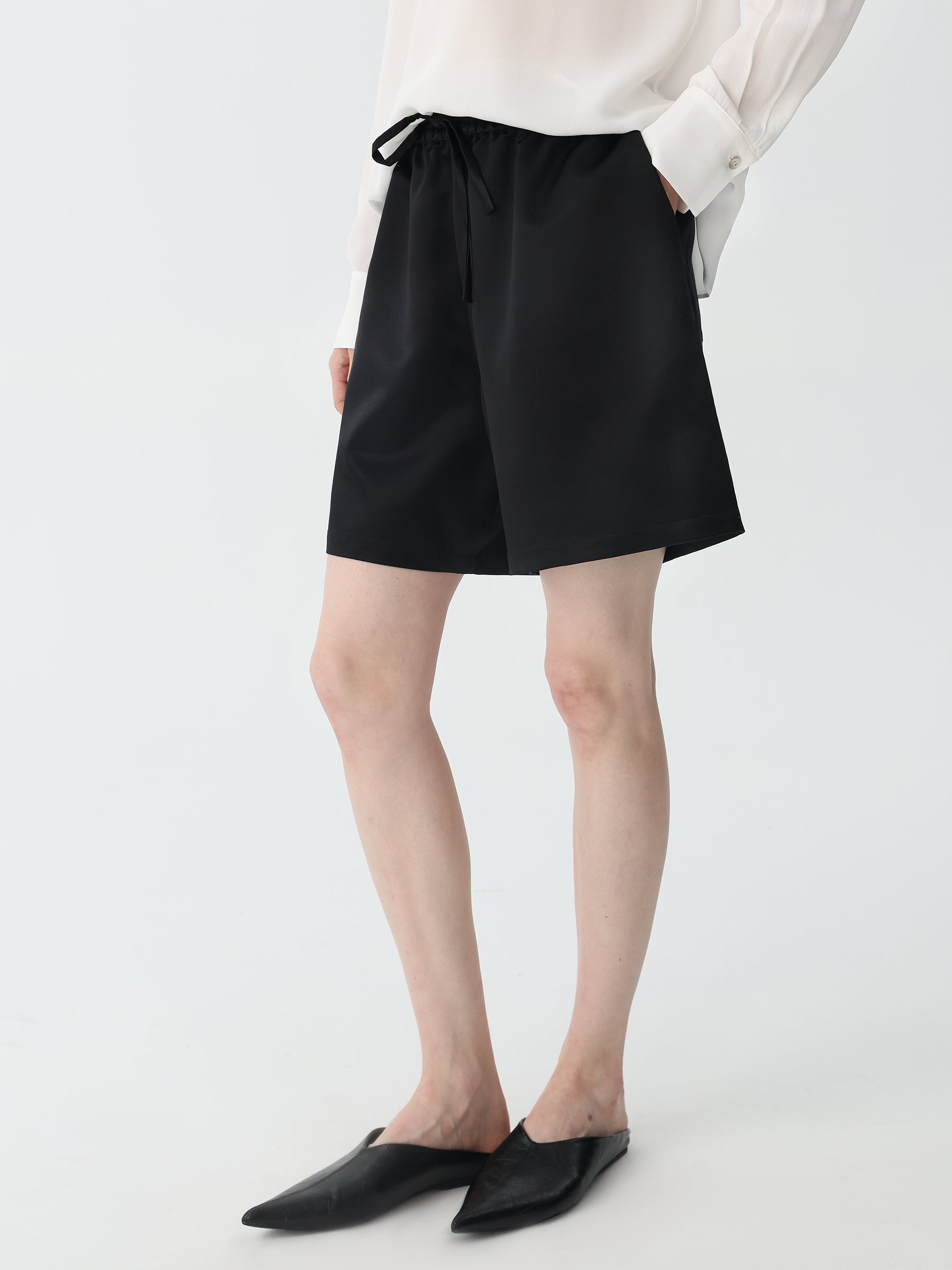 Silk-Wool Blend Shorts