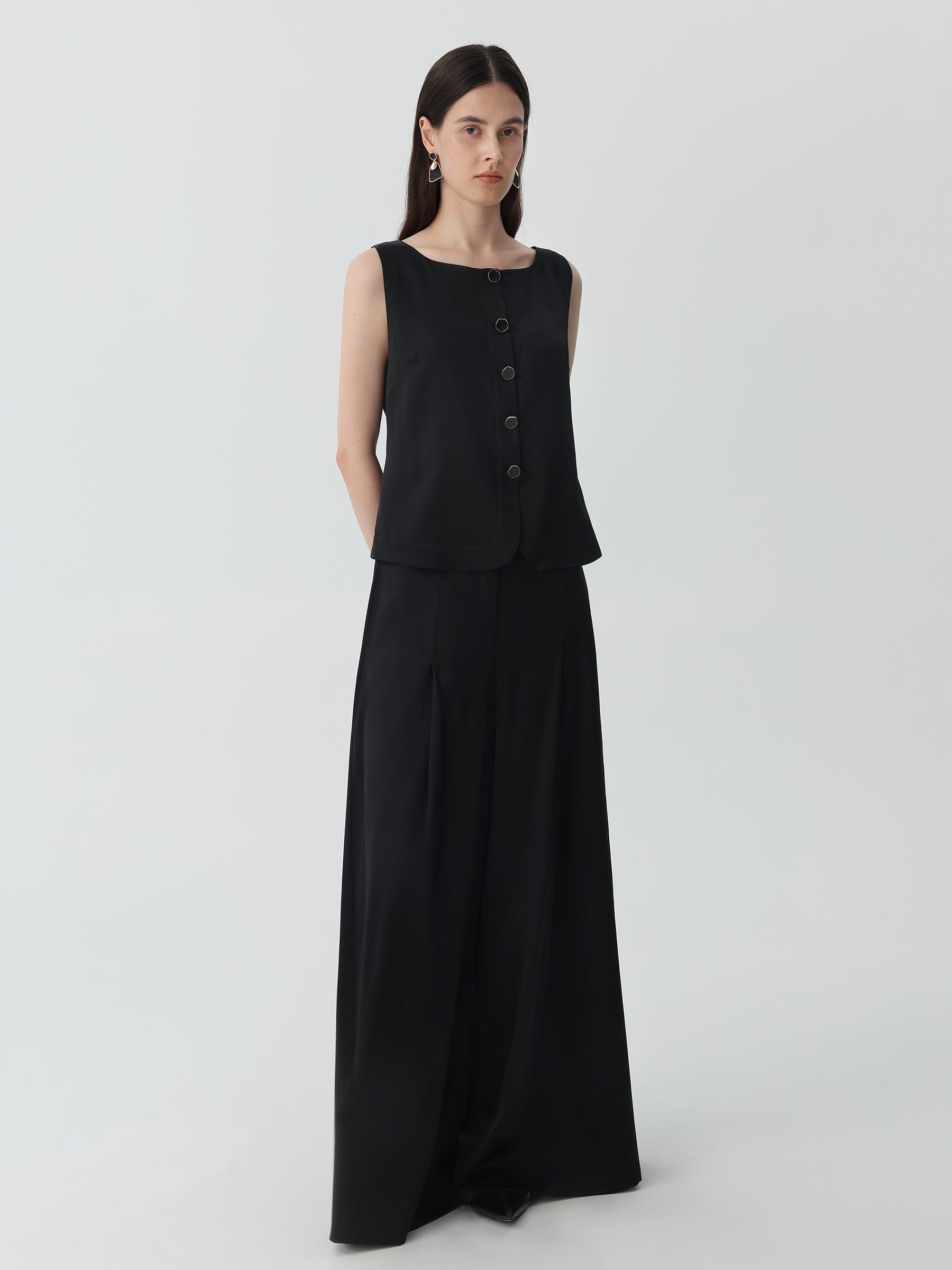 Women's Boat Neck Silk Vest