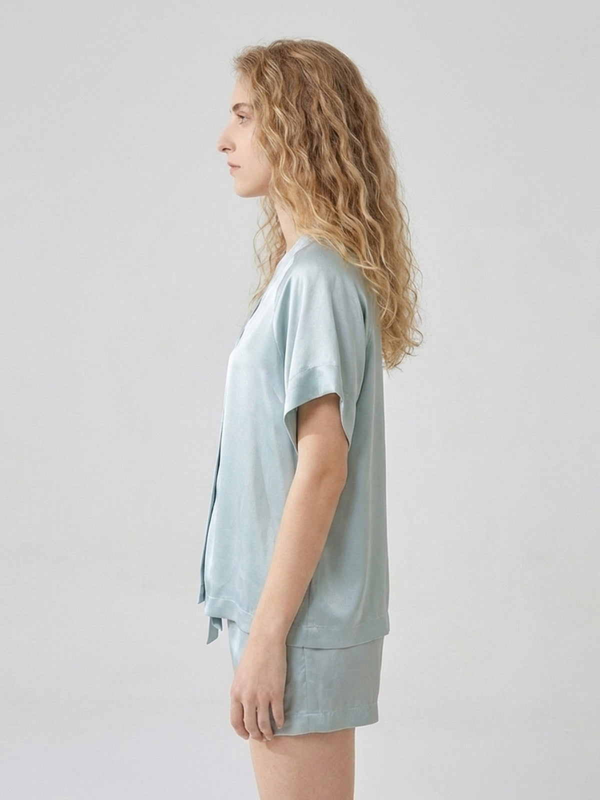 Luxe Mulberry Silk Pajama Set#color_Mint Green