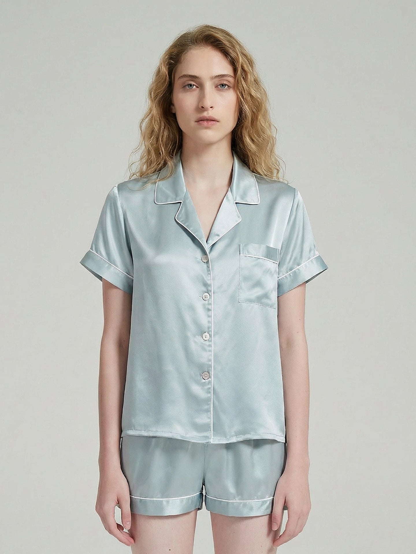 Silk Women's Sleepwear Set#color_Mint Green