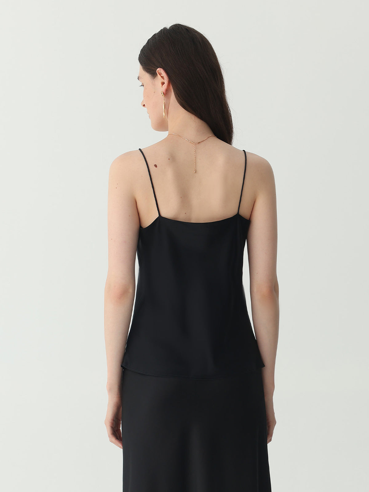 Classic V Neck Camisole Sets #color_Black