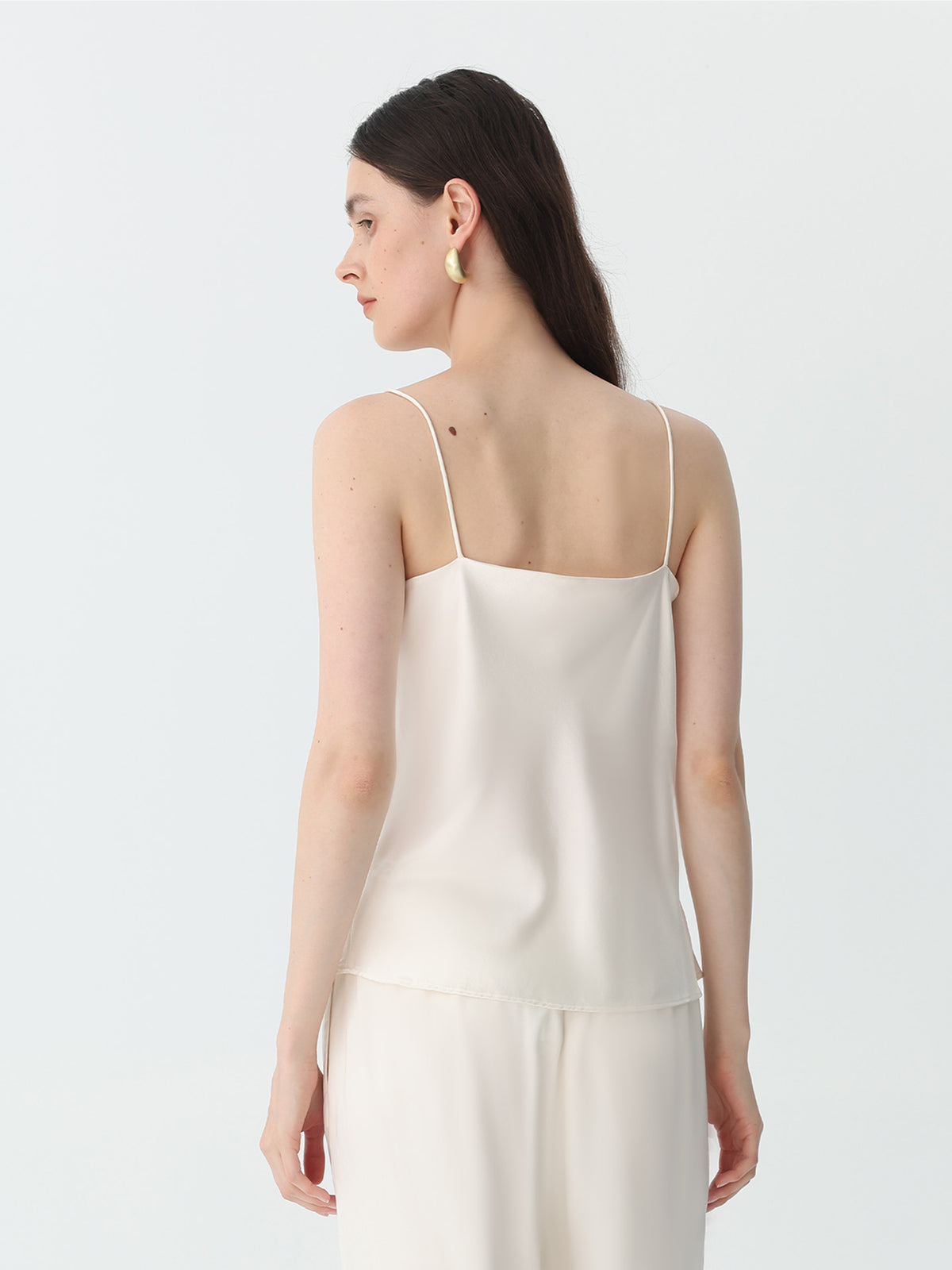 Classic V Neck Camisole Sets #color_White