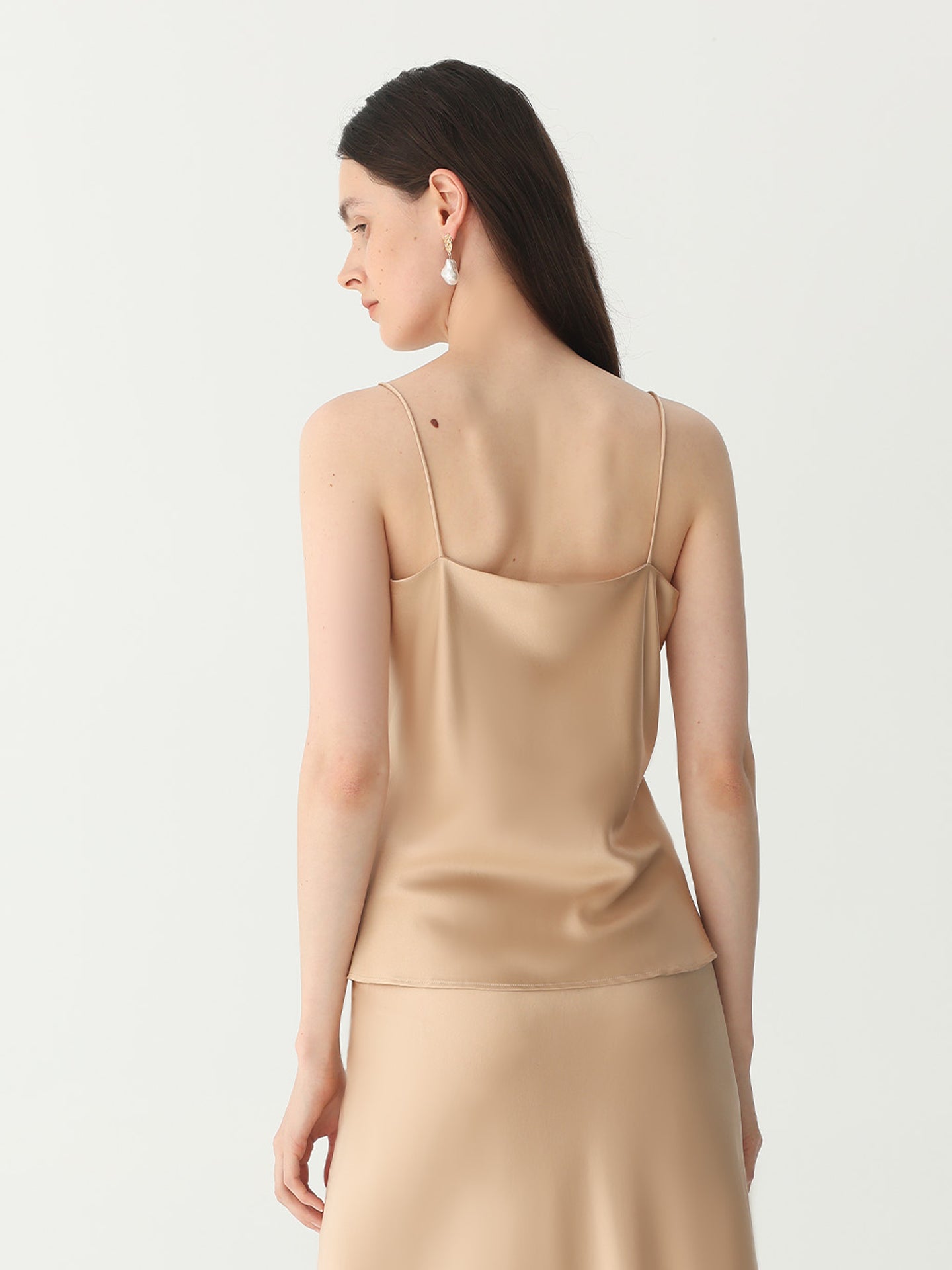 Classic V Neck Camisole Sets #color_Light Gold