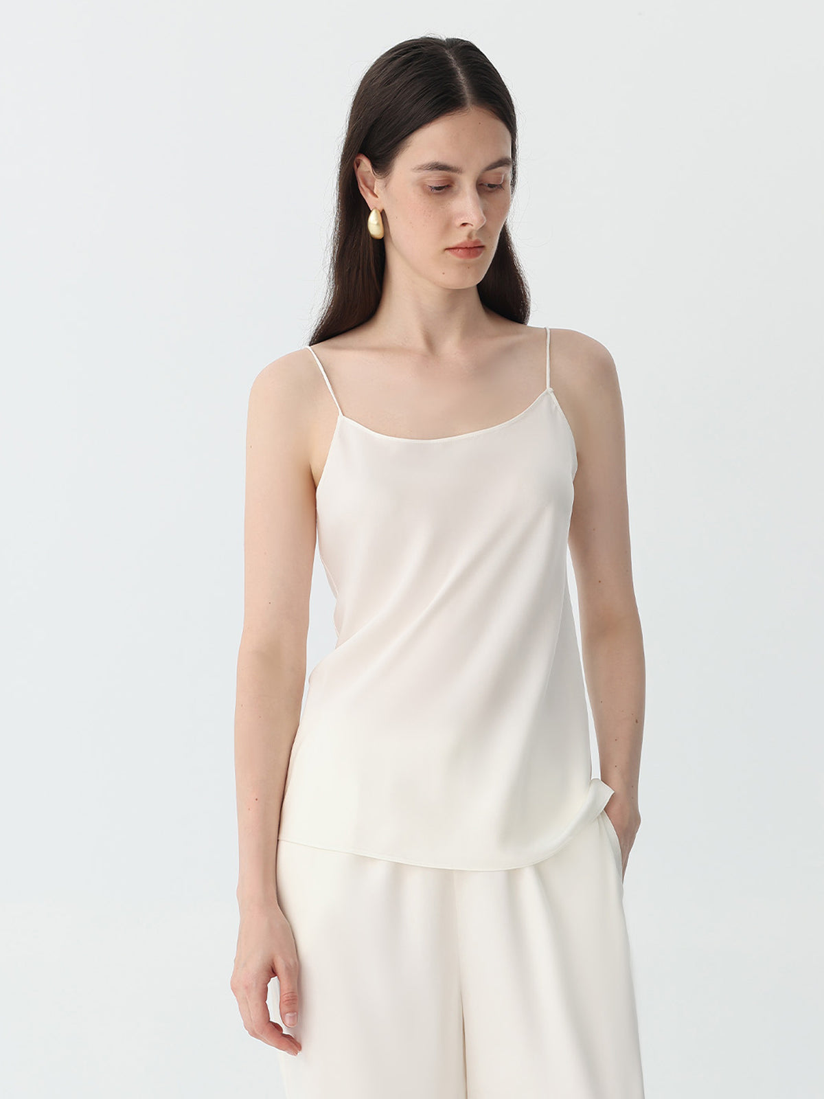 Womens Silk Camisole #color_White