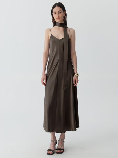 <★> V layered camisole dress Pure Silk V-Neck Cami Dress - Slip Dress / Lingerie Inspired