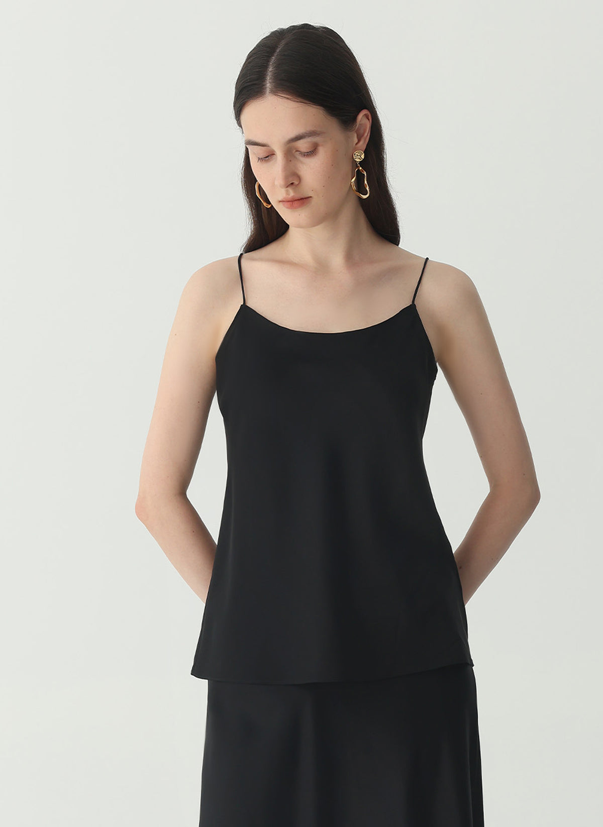 Womens Silk Camisole #color_Black