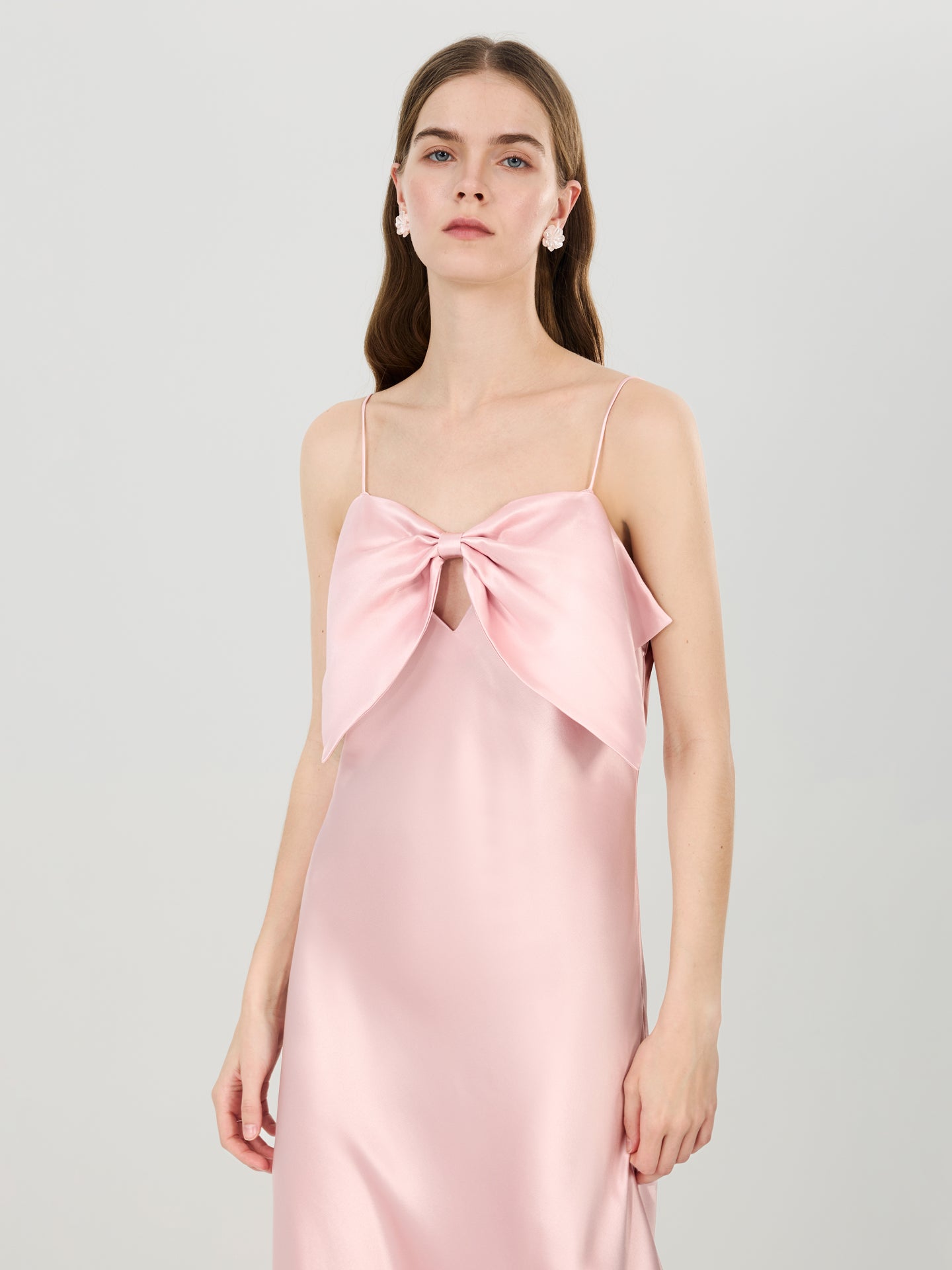 Bow Slip Maxi Dress#color_Blush Pink