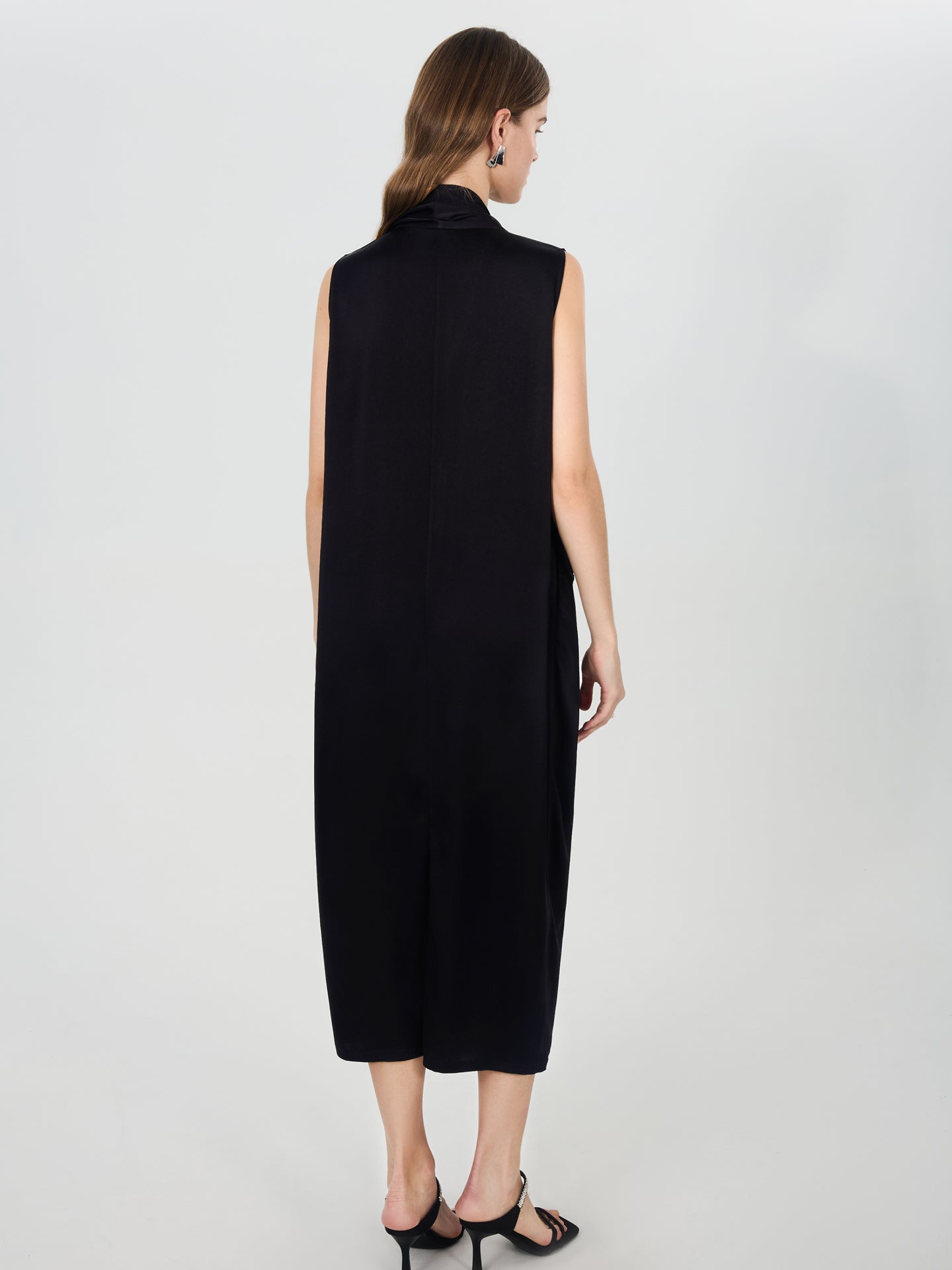 Twist Waist Midi Dress#color_Black