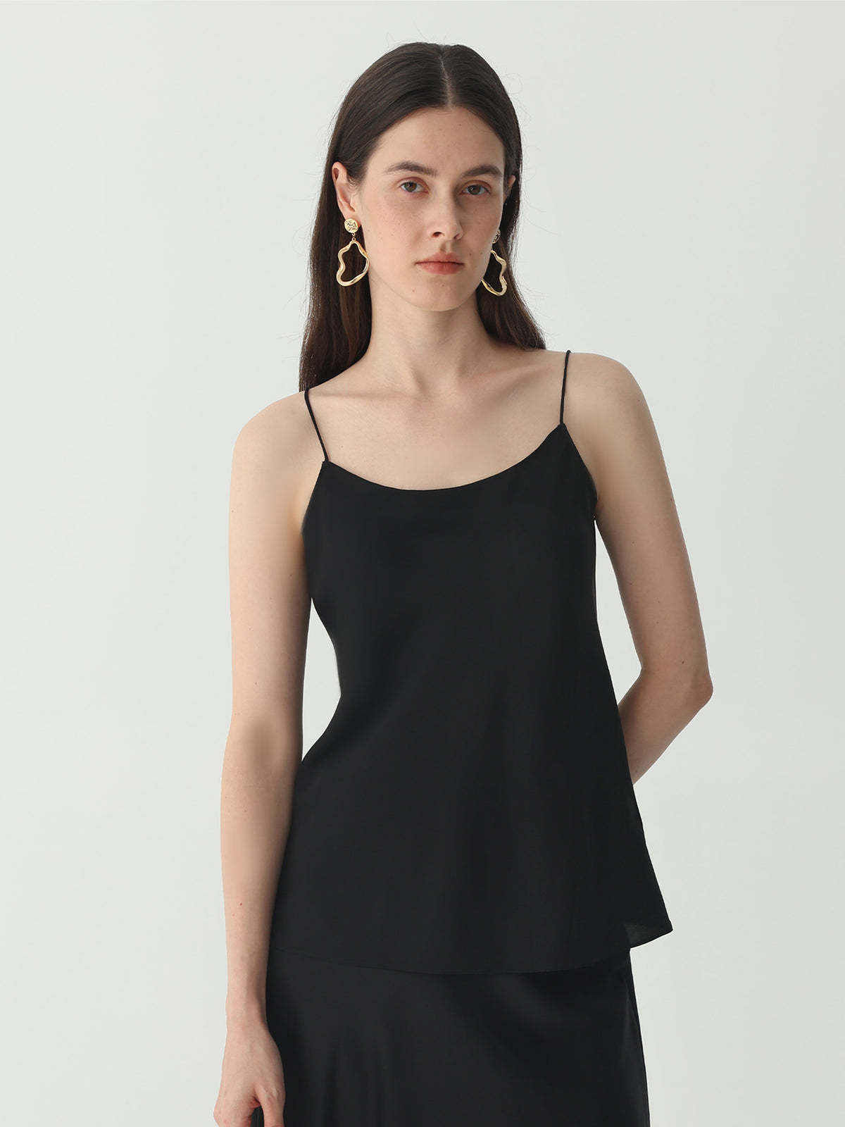 Womens Silk Camisole #color_Black