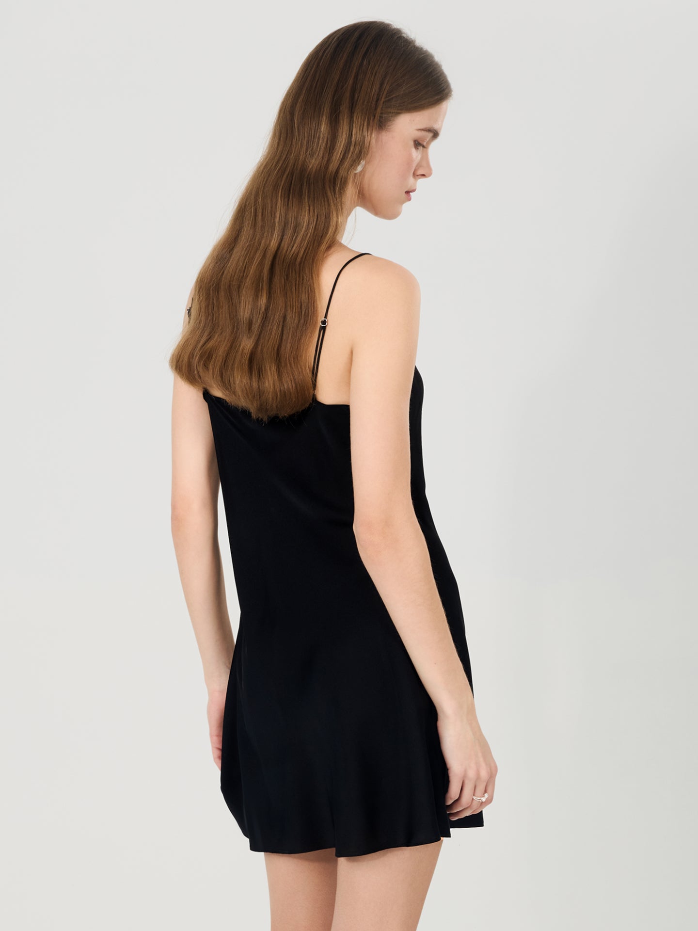 19 Momme Silk Slip Mini Dress#color_Black